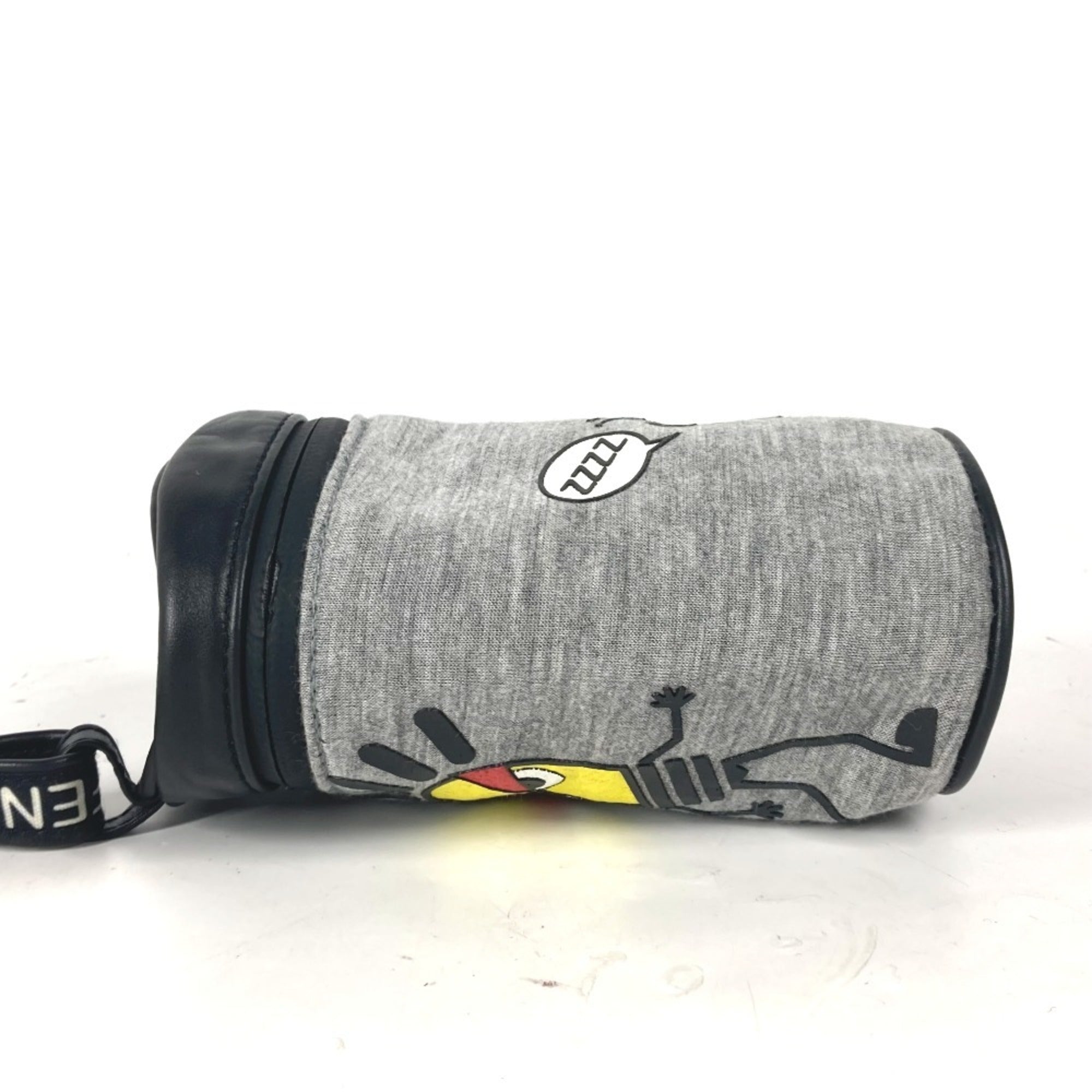 Fendi Gray Yellow Canvas Pouch (Pre-Owned)