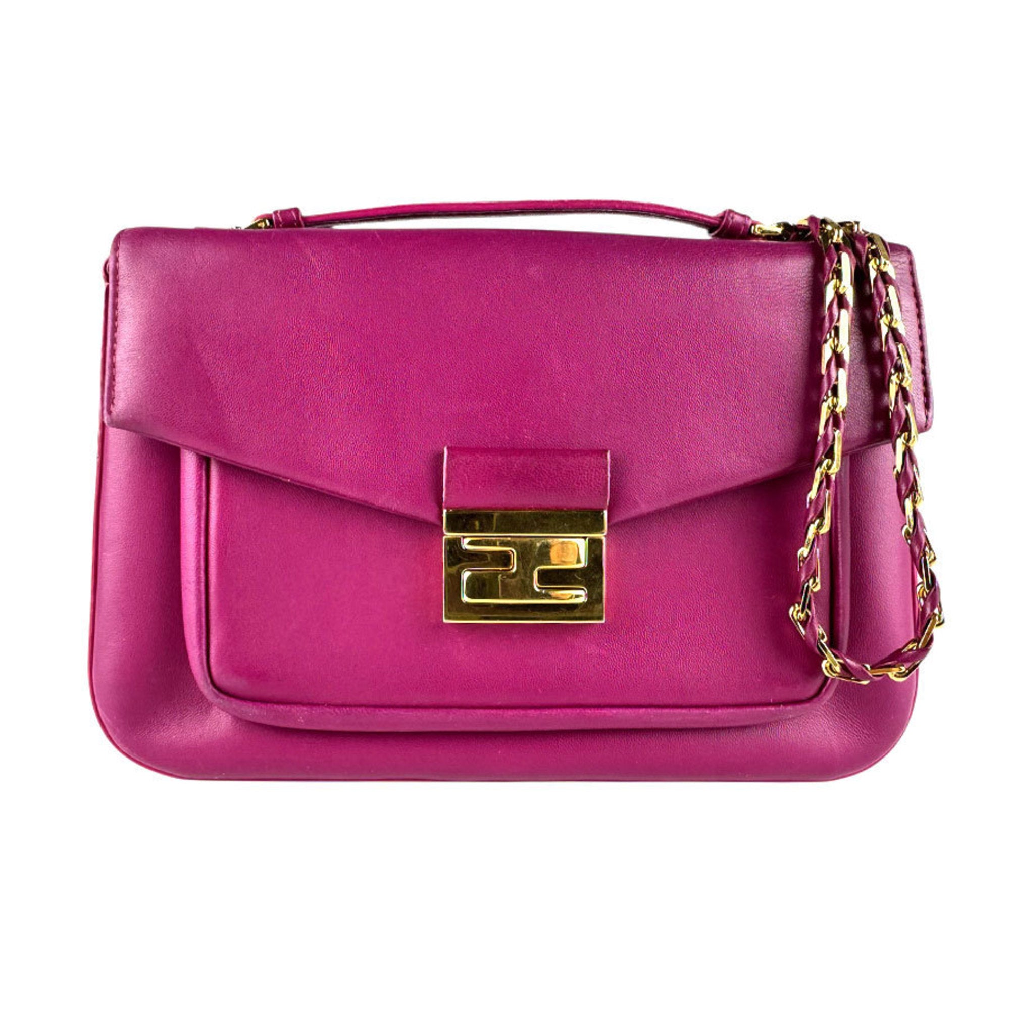 Fendi Pink Leather Shoulder Bag (Pre-Owned)