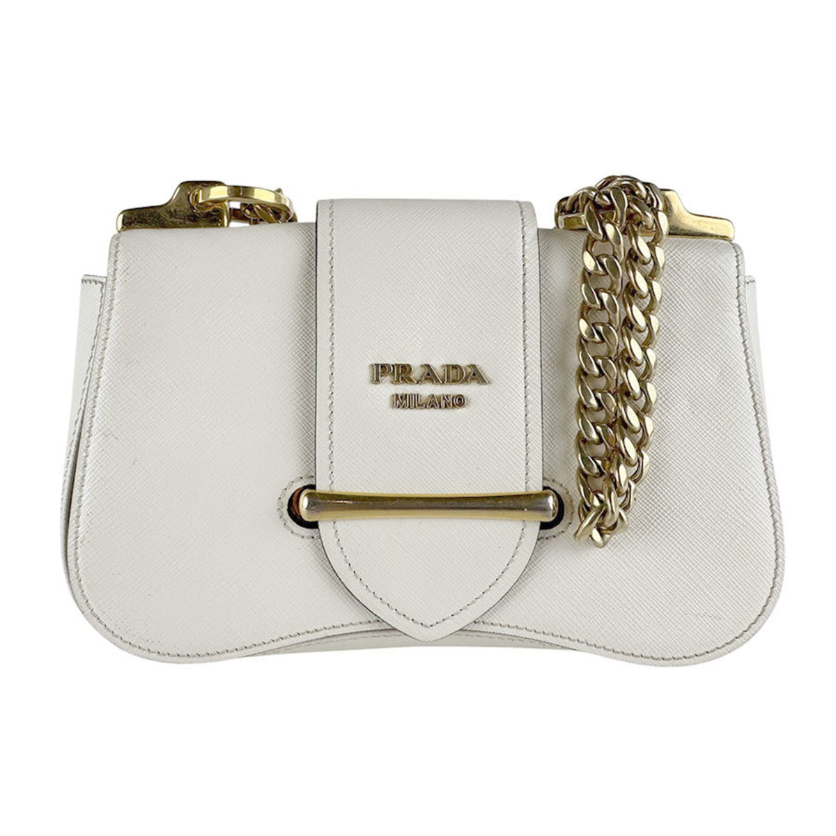 Prada White Leather Shoulder Bag (Pre-Owned)