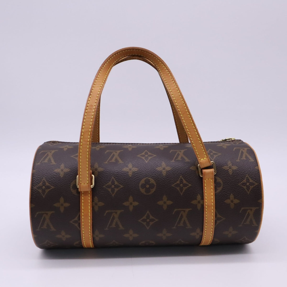 Louis Vuitton Monogram Beige Brown Coated Canvas Leather Handbag (Pre-Owned)