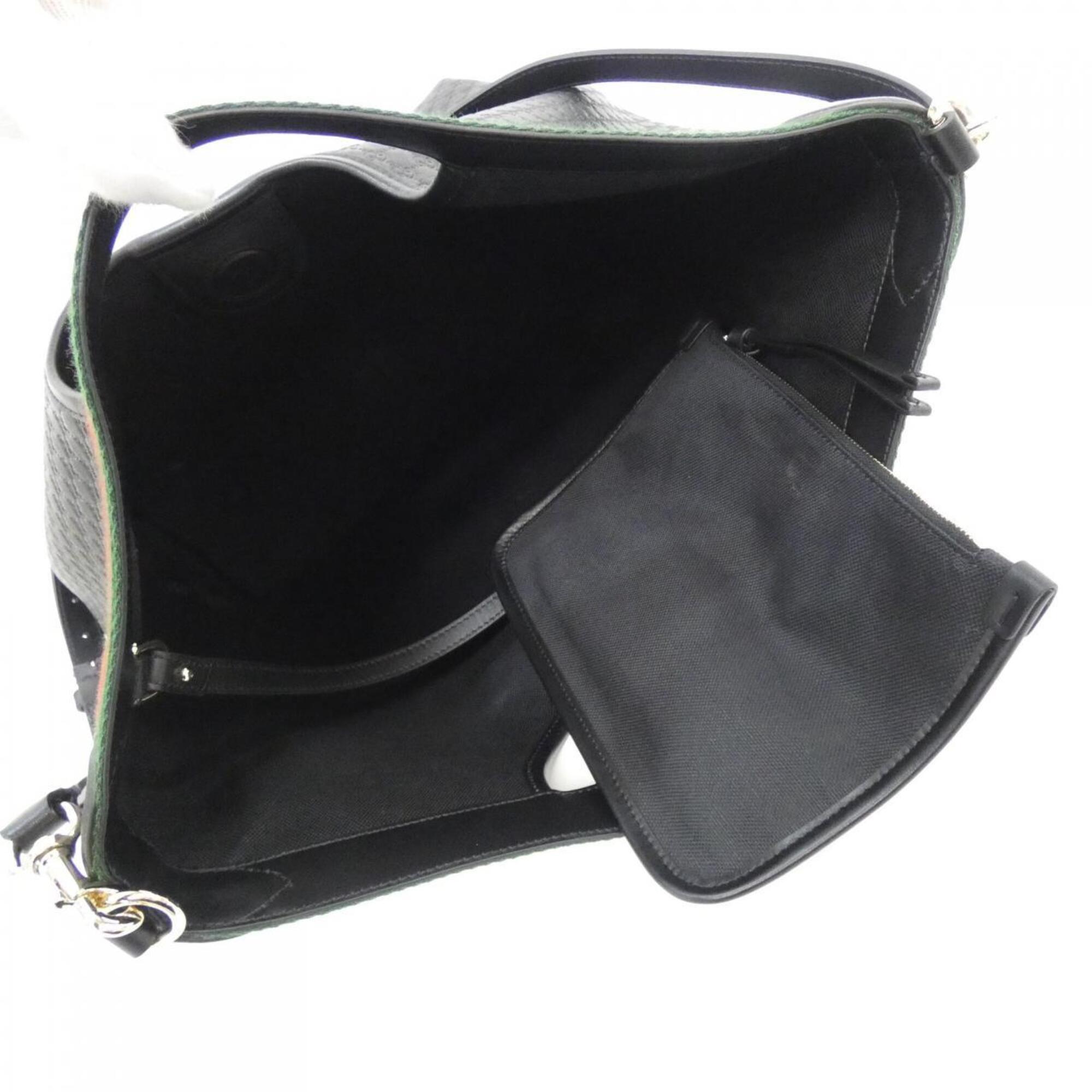 Gucci Black Leather Handbag Pouch (Pre-Owned)