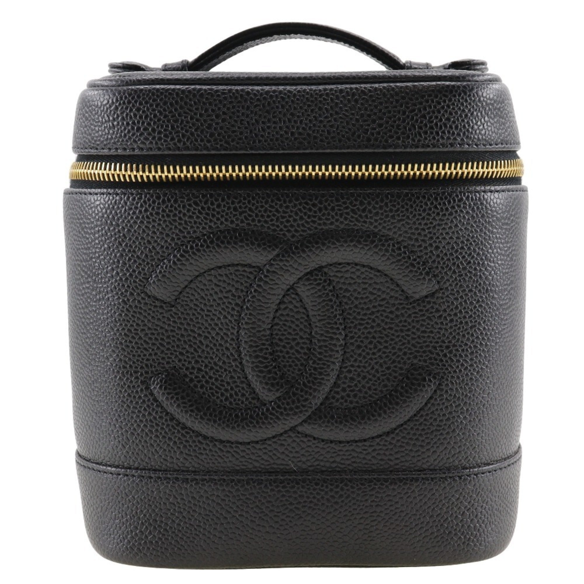 Chanel Black Caviar Leather Handbag Pouch (Pre-Owned)