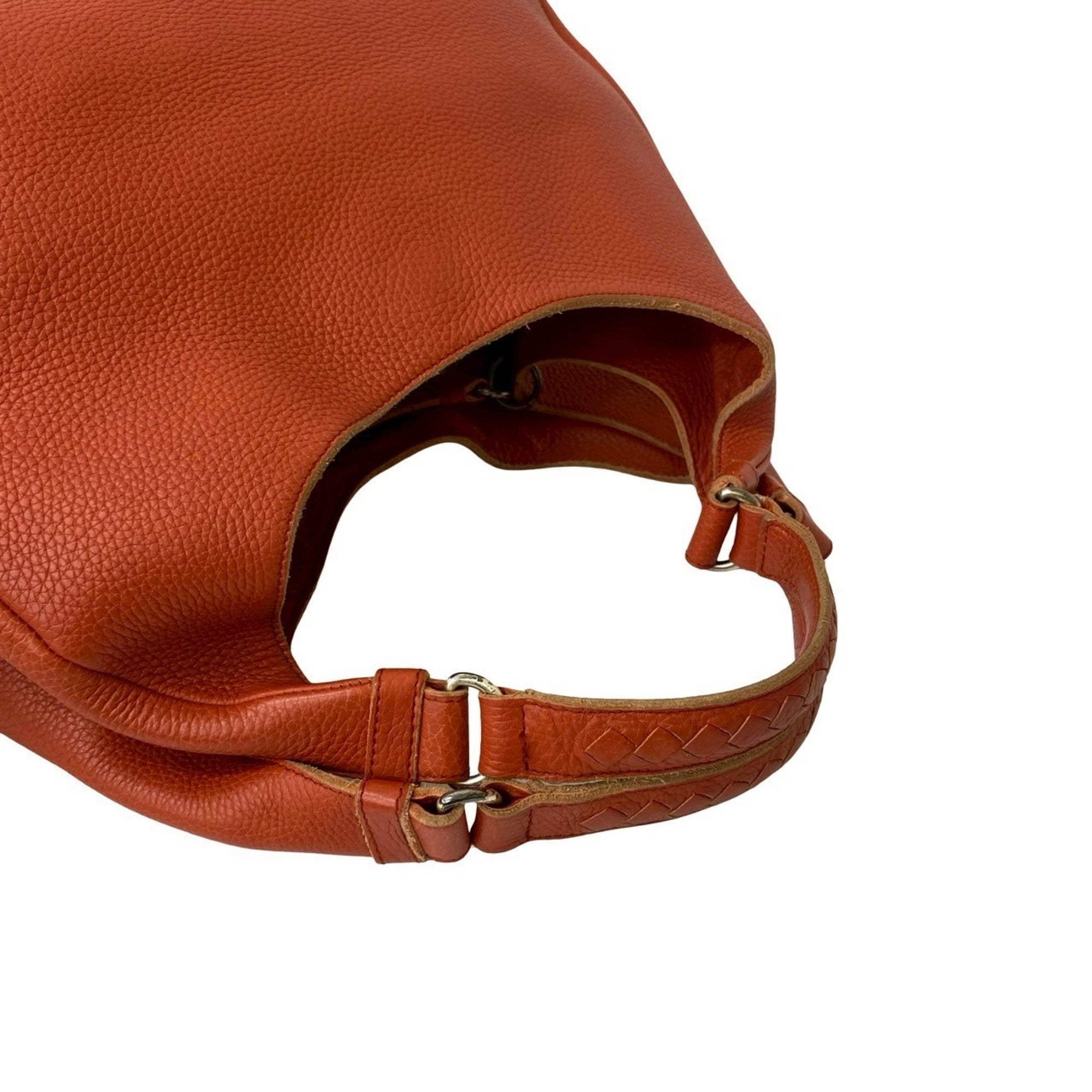 Bottega Veneta Orange Leather Handbag Tote Bag (Pre-Owned)