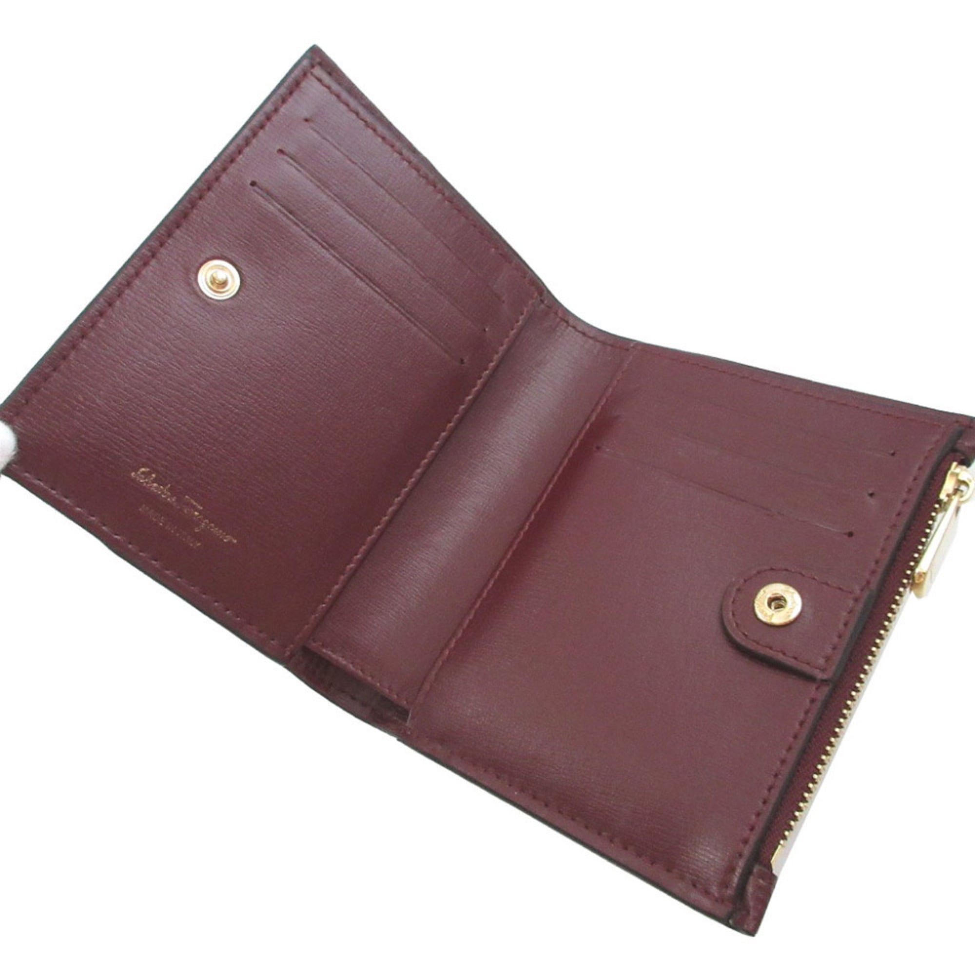 Salvatore Ferragamo Bordeaux Leather Wallet (Bi-Fold) (Pre-Owned)