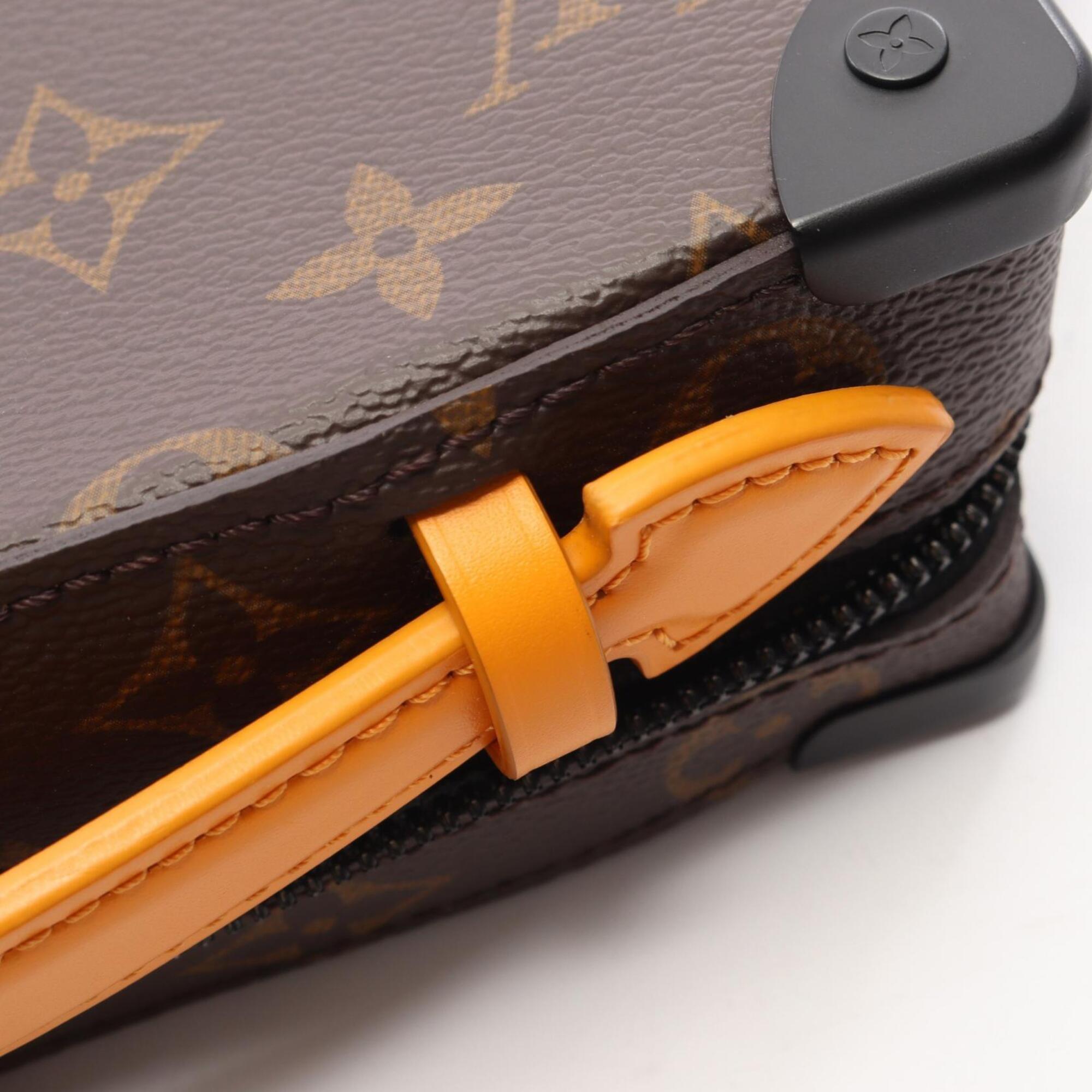 Louis Vuitton Brown Orange Coated Canvas Leather Handbag Shoulder Bag (Pre-Owned)