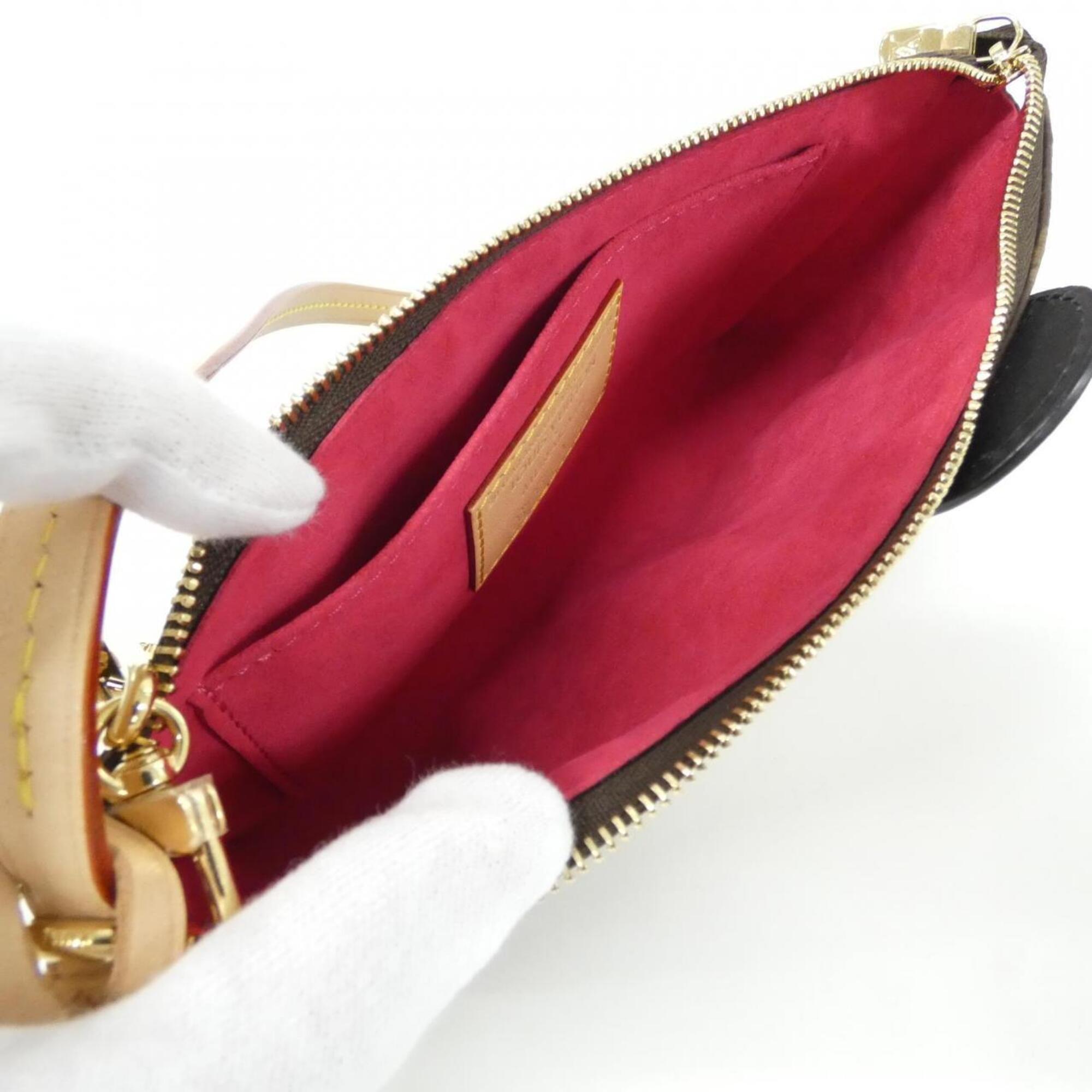 Louis Vuitton Marron Coated Canvas Pochette Pouch (Pre-Owned)