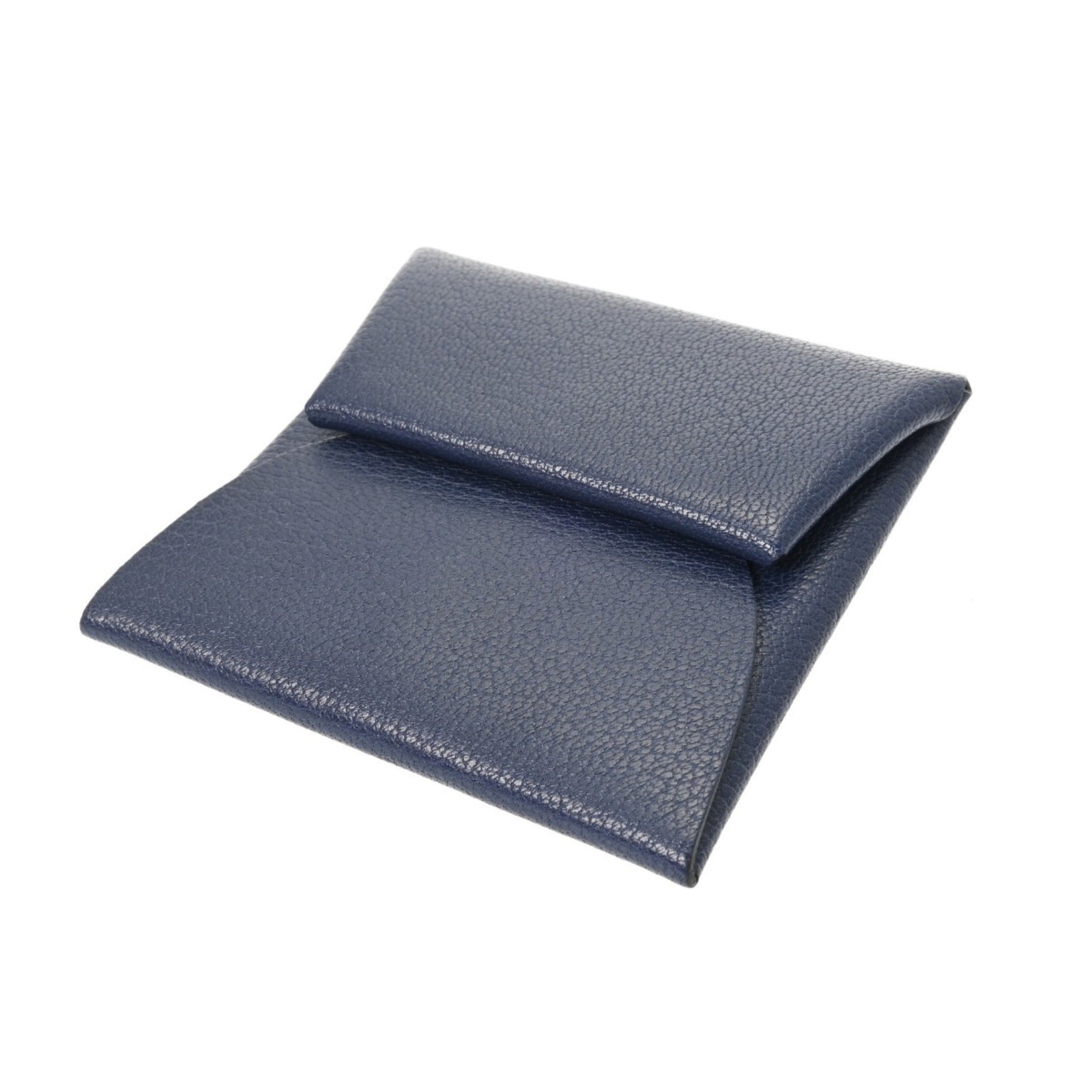 Hermes Blue Evercalf Leather Coin Purse/Coin Case (Pre-Owned)