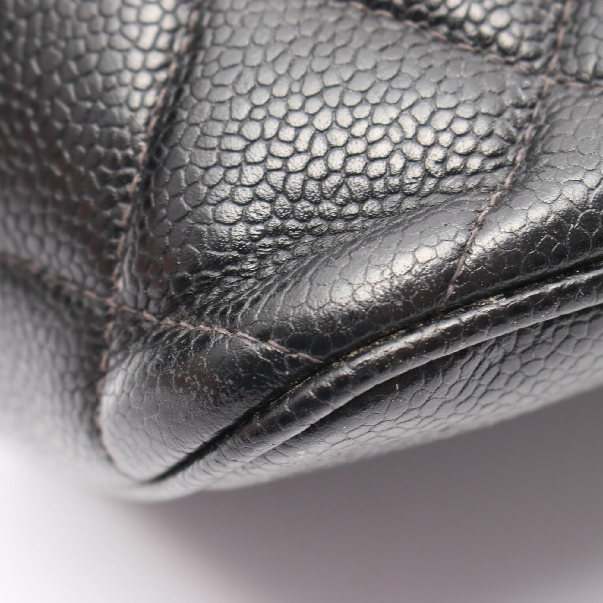 Chanel Black Grained Calfskin Handbag Tote Bag (Pre-Owned)