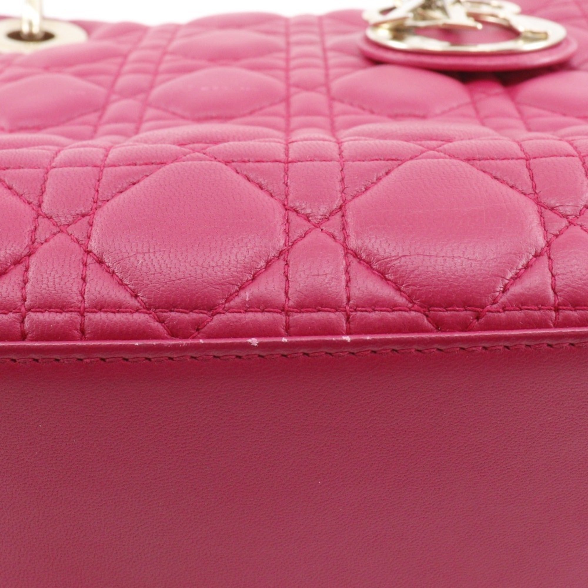 Christian Dior Lady Dior Pink Leather Handbag (Pre-Owned)