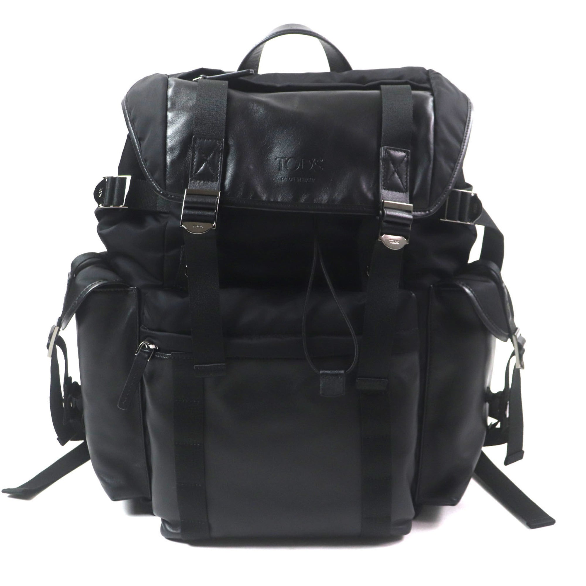 Tod's Black Fabric Leather Backpack (Pre-Owned)