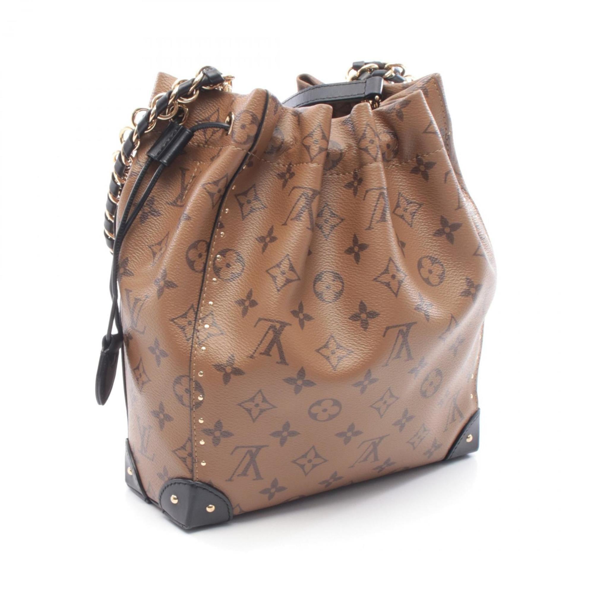 Louis Vuitton Black Brown Coated Canvas Pvc Leather Monogram Reverse Handbag (Pre-Owned)