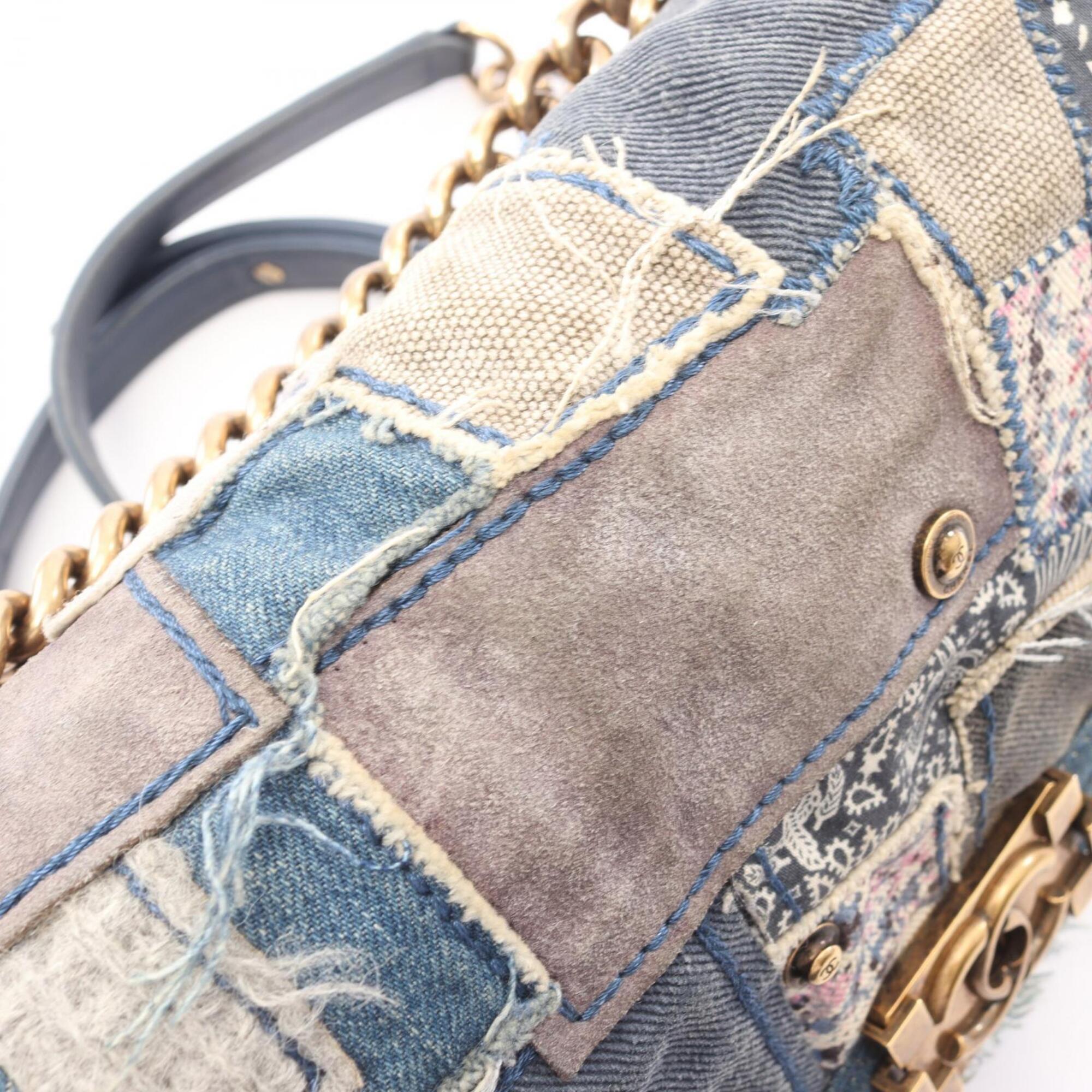 Chanel Blue Multi-Color Denim Handbag Shoulder Bag (Pre-Owned)
