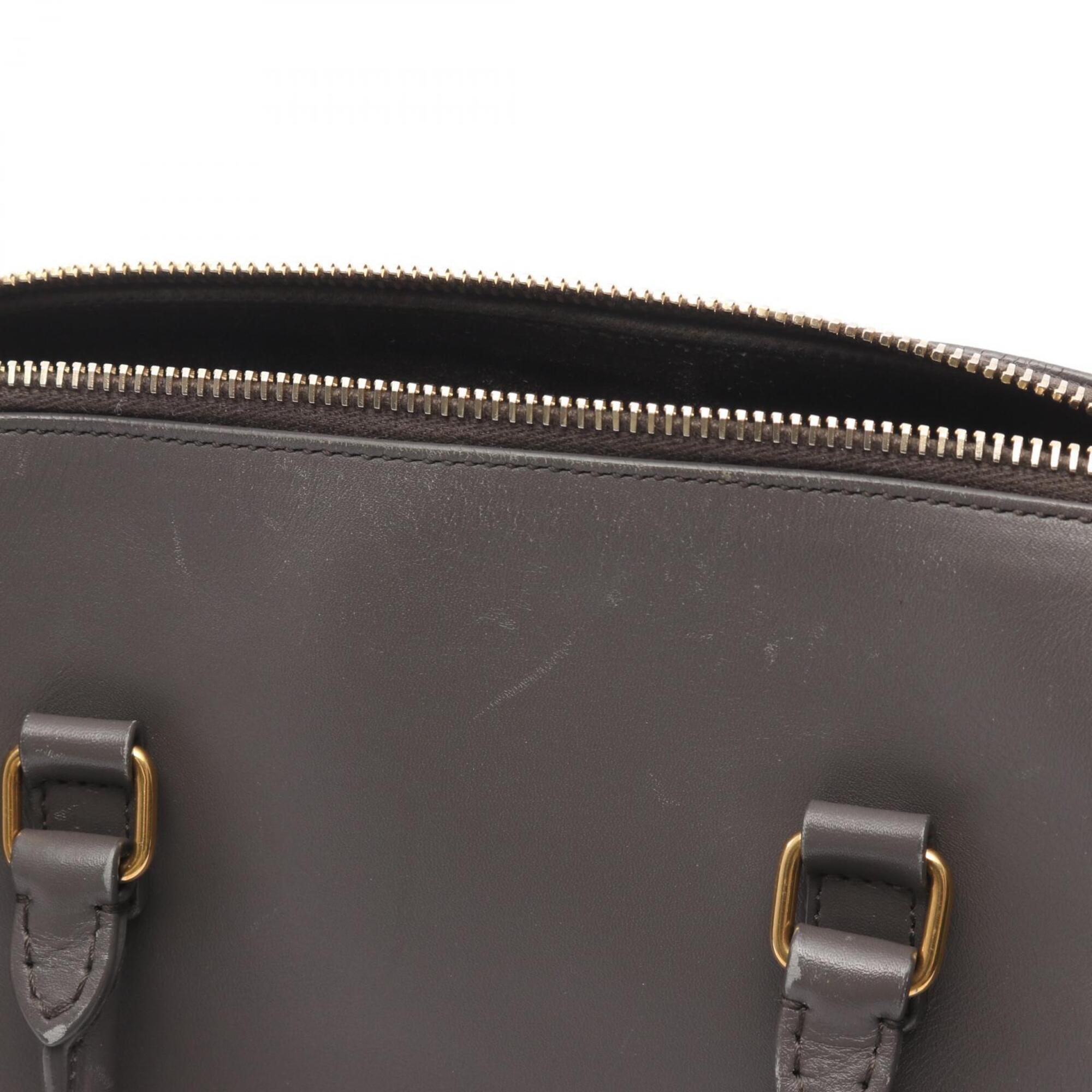 Yves Saint Laurent Gray Leather Handbag (Pre-Owned)