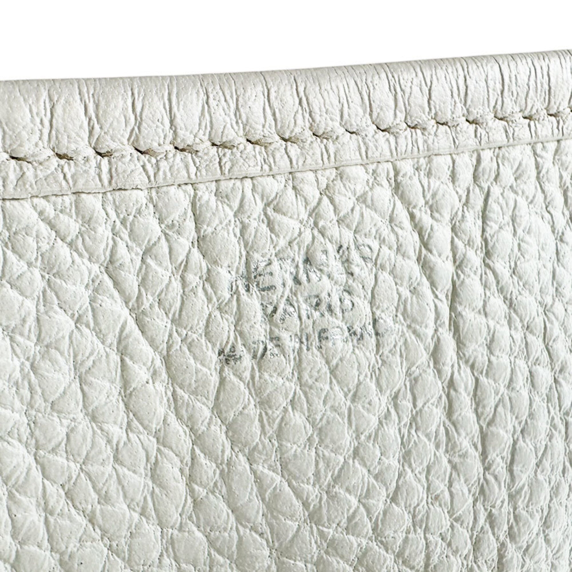 Hermes White Taurillon Clemence Leather Shoulder Bag (Pre-Owned)
