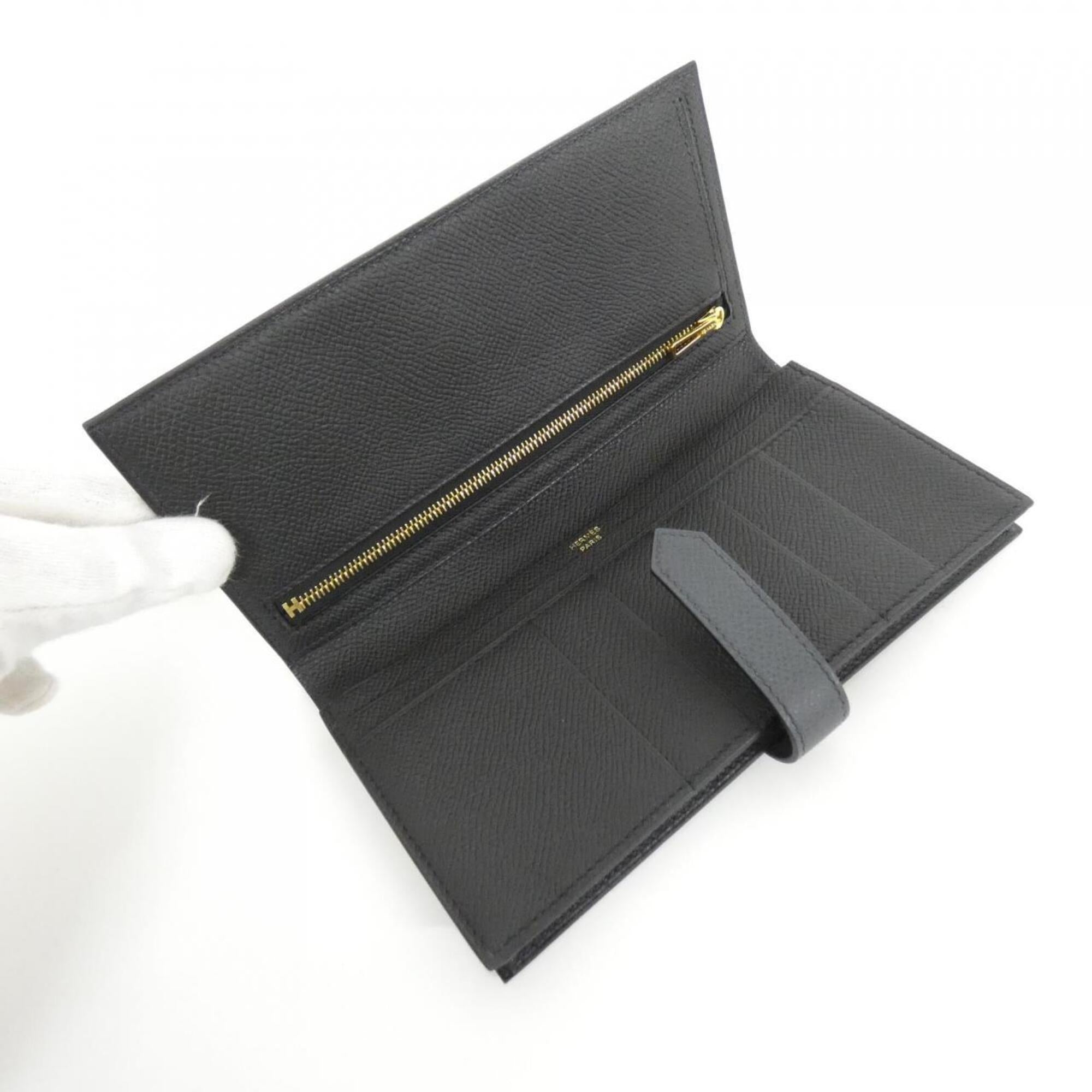 Hermes Black Soufre Epsom Leather Coin Purse/Coin Case (Pre-Owned)