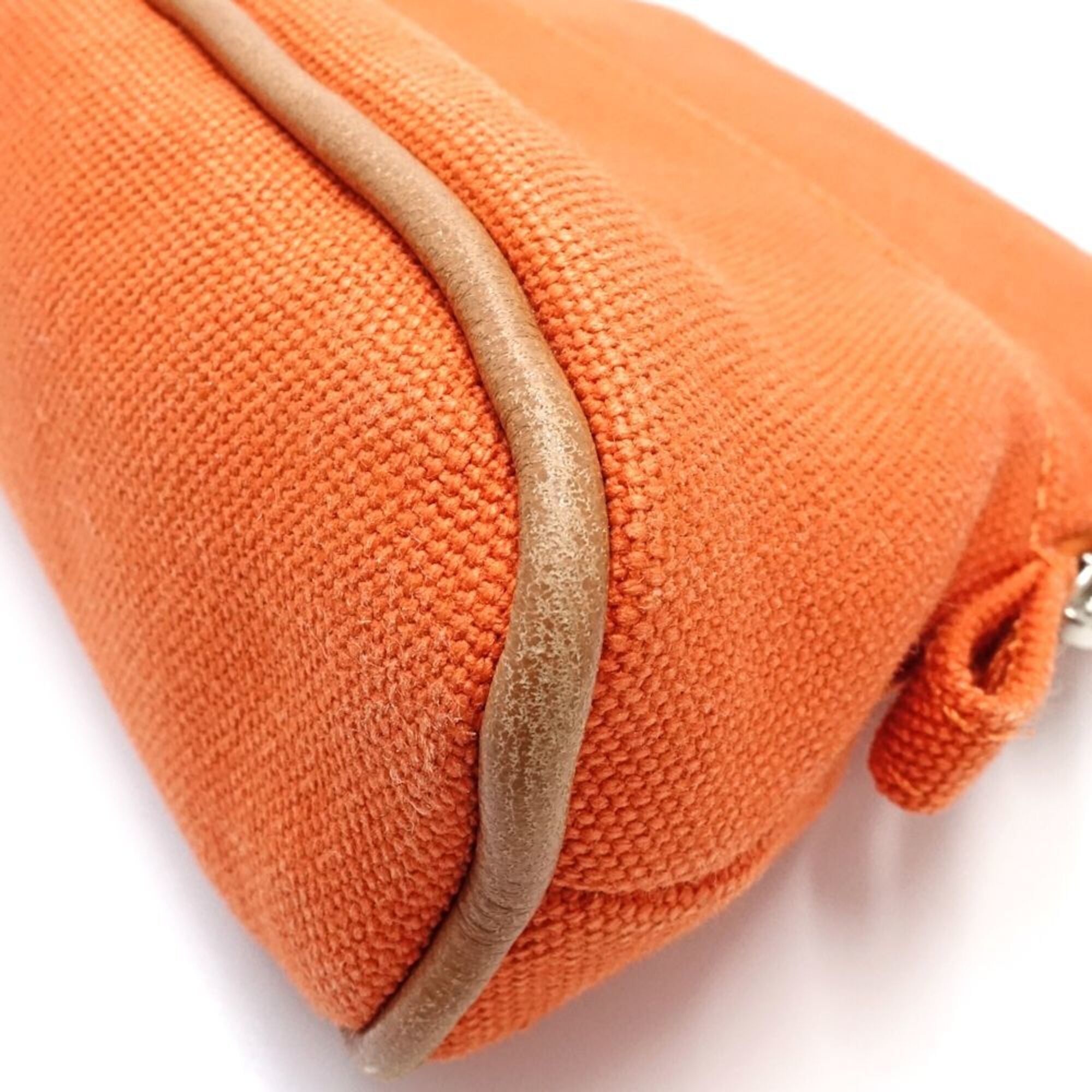 Hermes Orange Canvas Pouch (Pre-Owned)