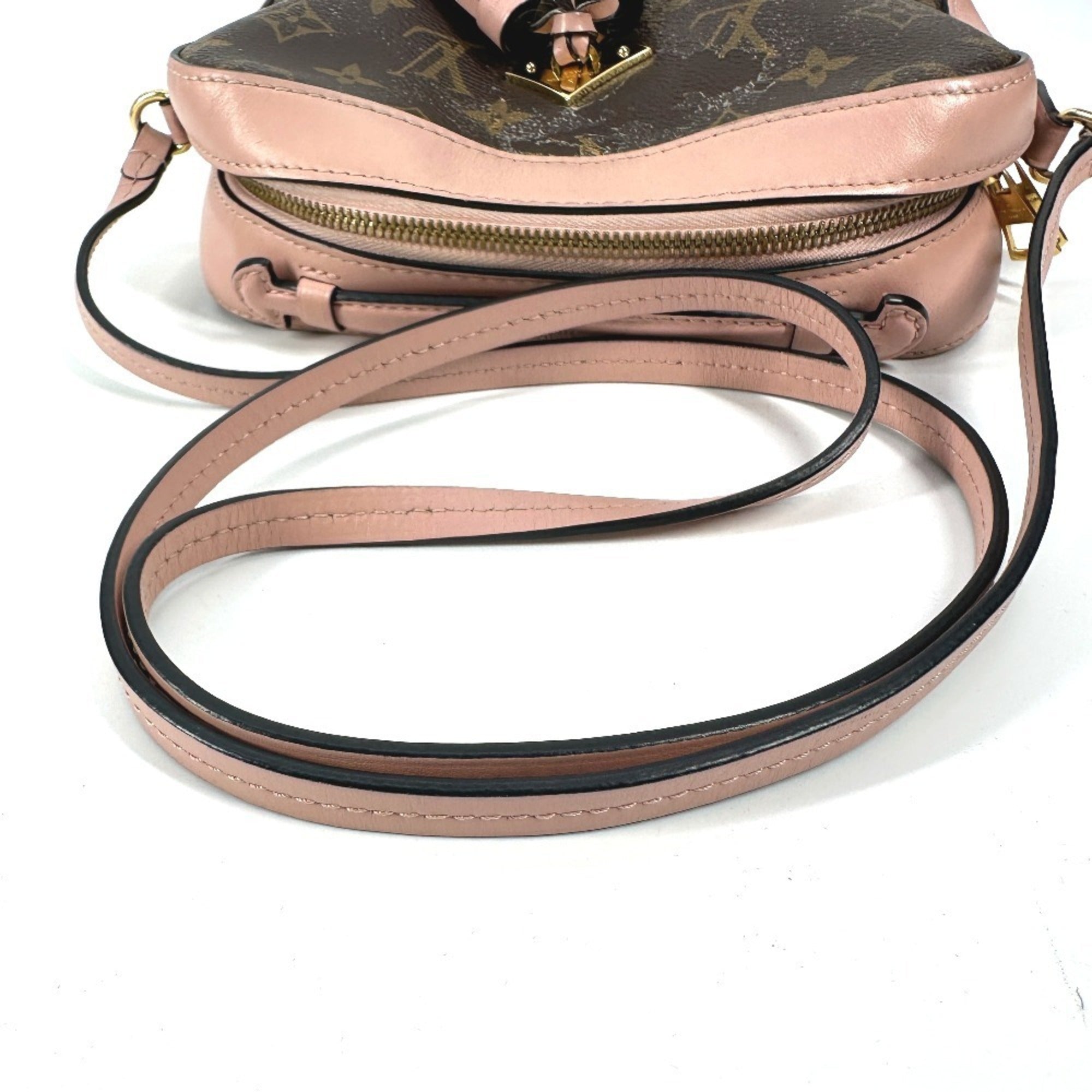 Louis Vuitton Brown Pink Rose Poudre Monogram Canvas Leather Handbag Pochette Shoulder Bag (Pre-Owned)