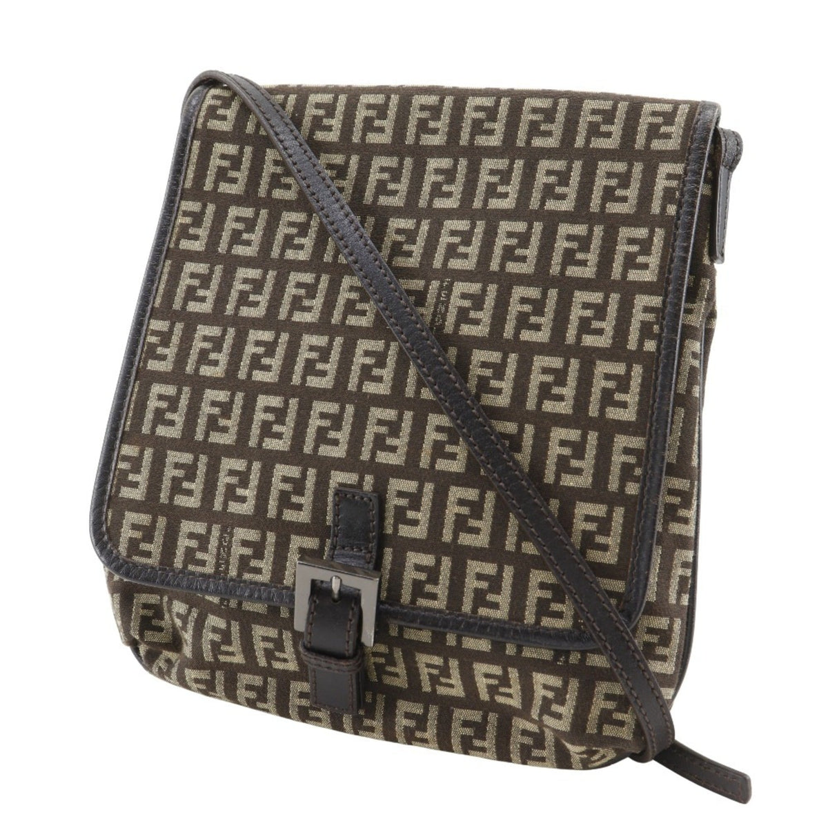 Fendi Brown Zucchino Shoulder Bag (Pre-Owned)