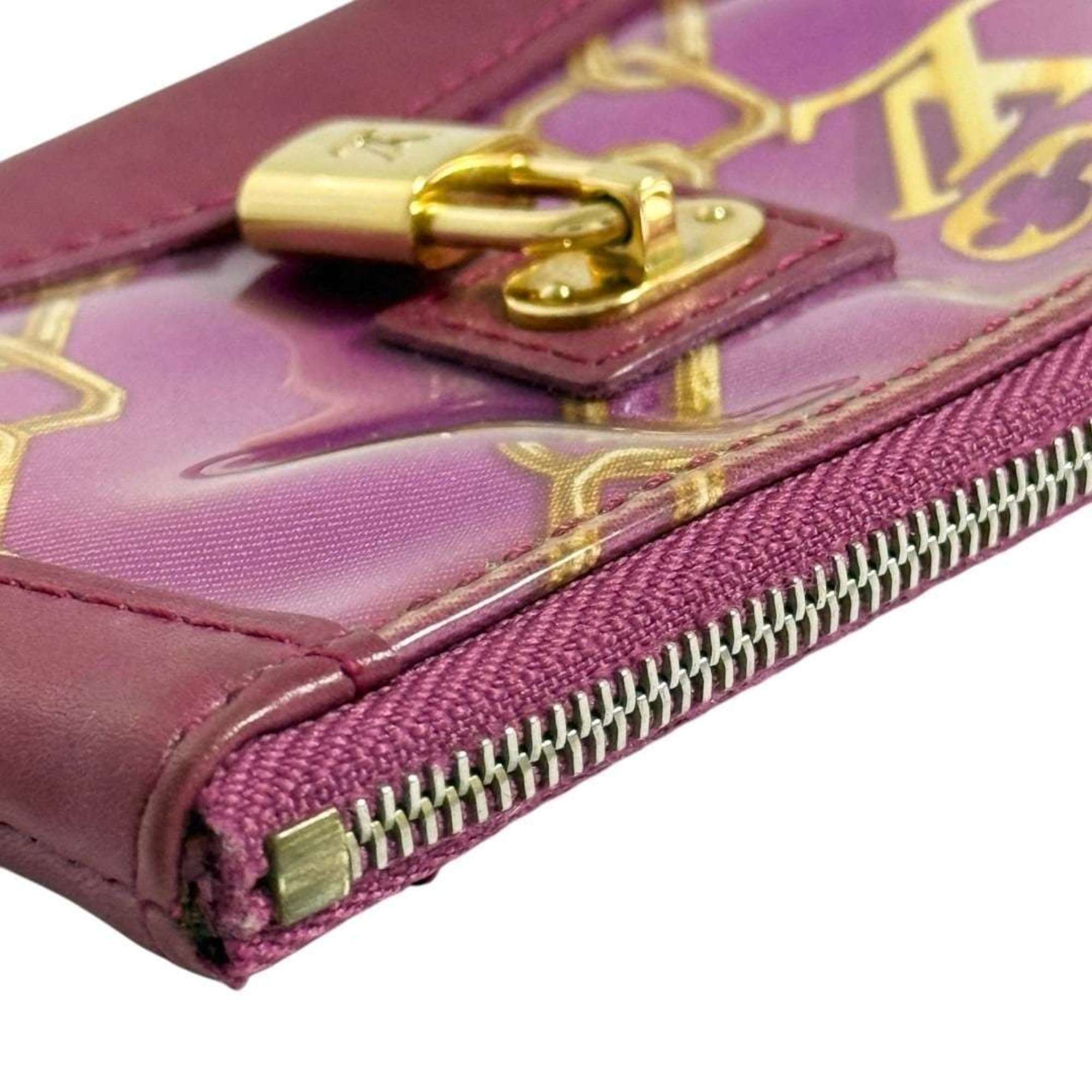 Louis Vuitton Red Color Wine Leather Coin Purse/Coin Case (Pre-Owned)
