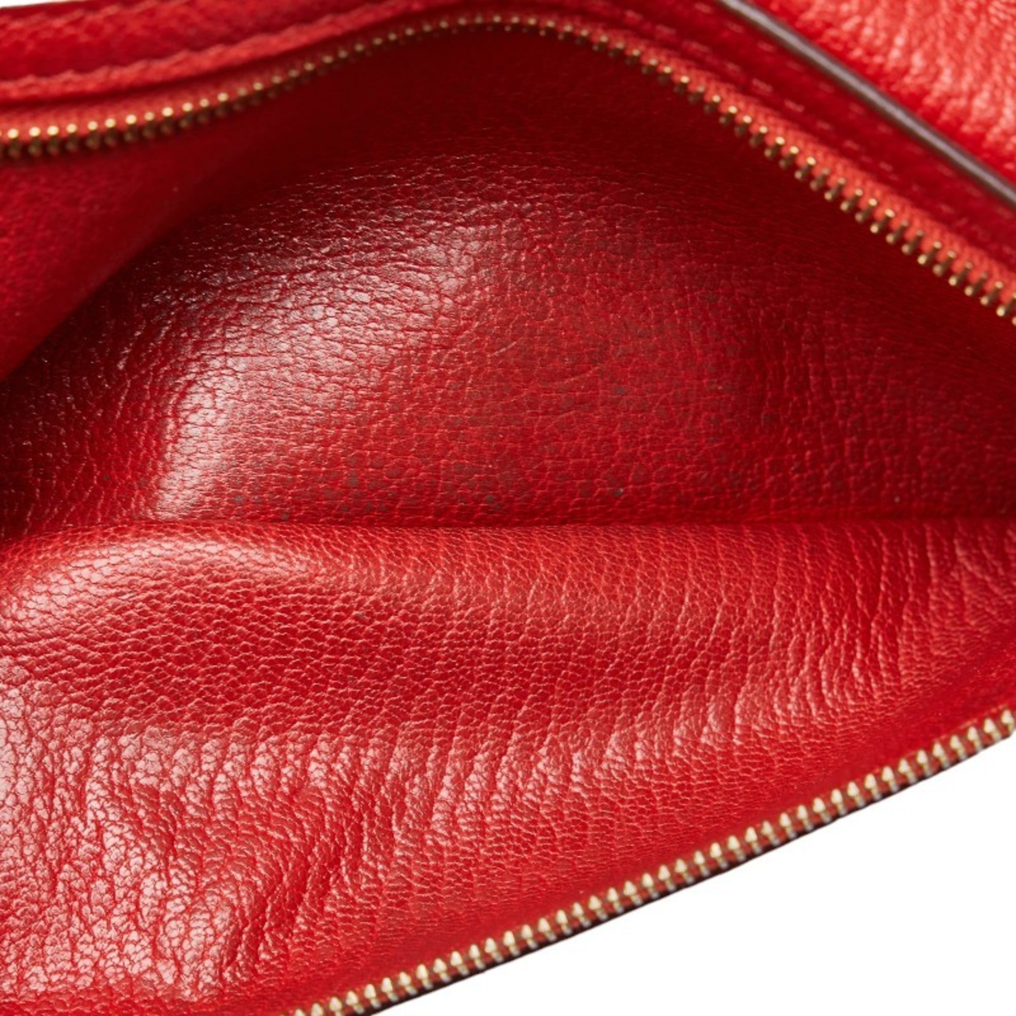 Hermes Red Color Leather Wallet (Bi-Fold) (Pre-Owned)