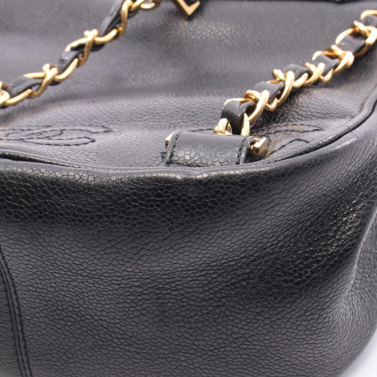 Chanel Black Grained Calfskin Backpack Handbag (Pre-Owned)