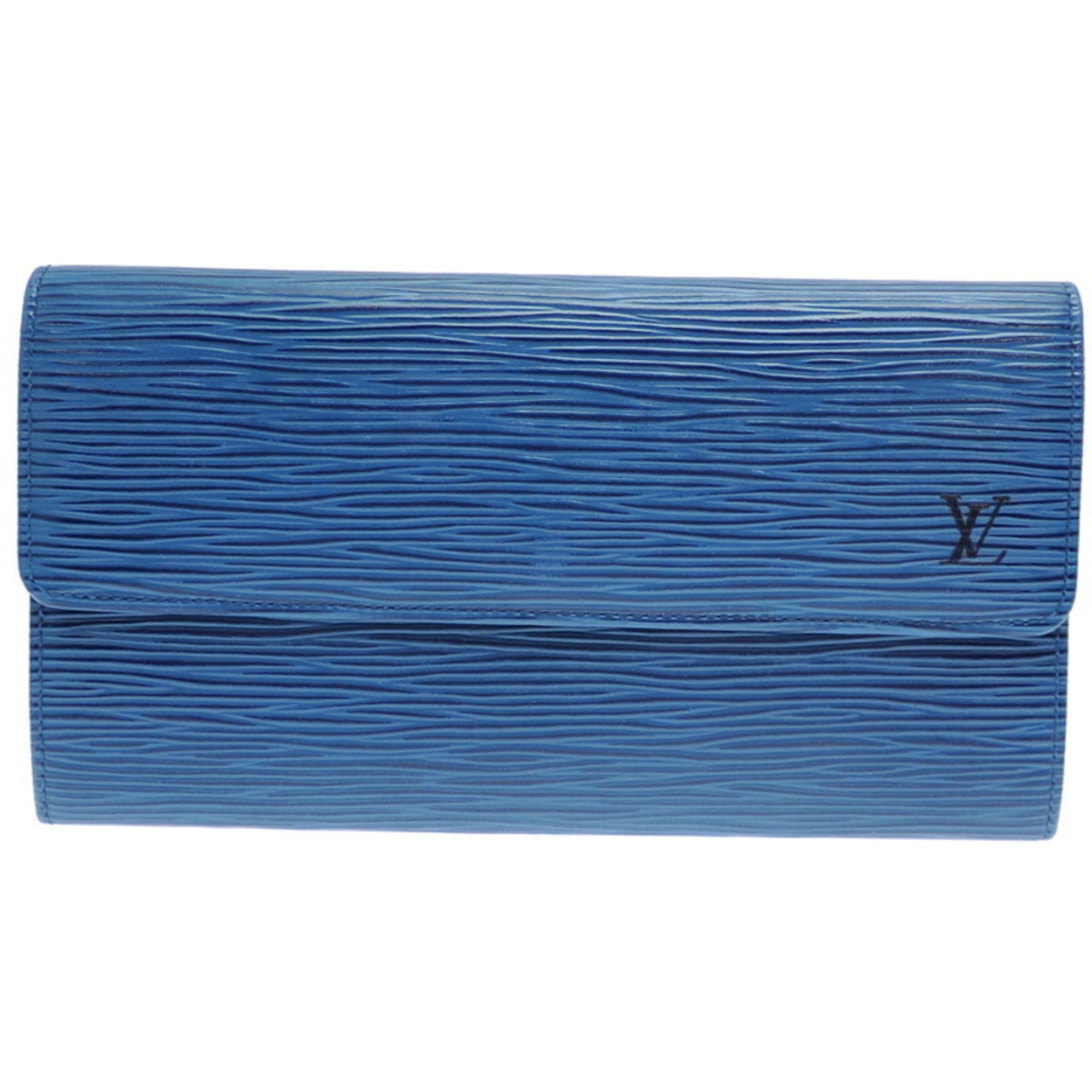 Louis Vuitton Blue Toledo Blue Epi Leather Long Wallet (Bi-Fold) (Pre-Owned)