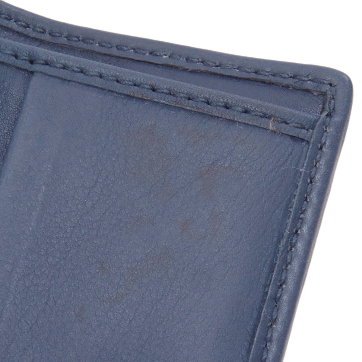 Gucci Blue Dark Brown Leather Wallet (Bi-Fold) (Pre-Owned)