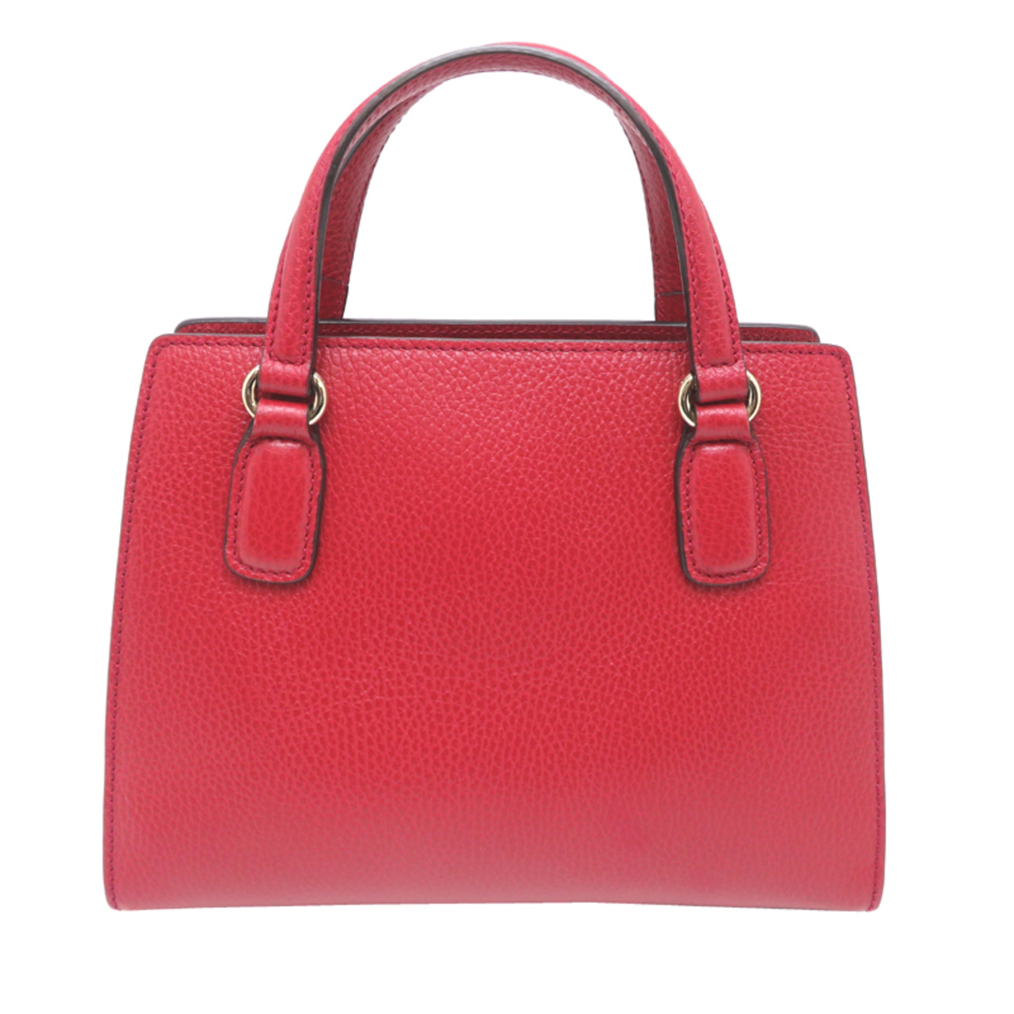 Gucci Red Color Leather Handbag (Pre-Owned)