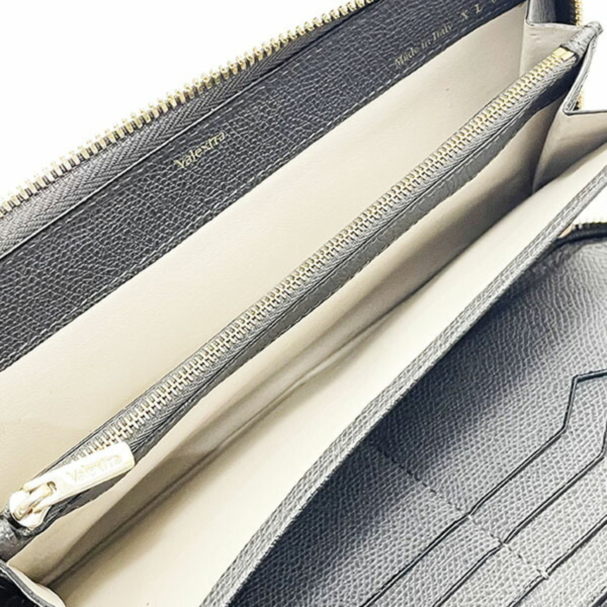 Valextra Charcoal Gray Leather Coin Purse/Coin Case (Pre-Owned)
