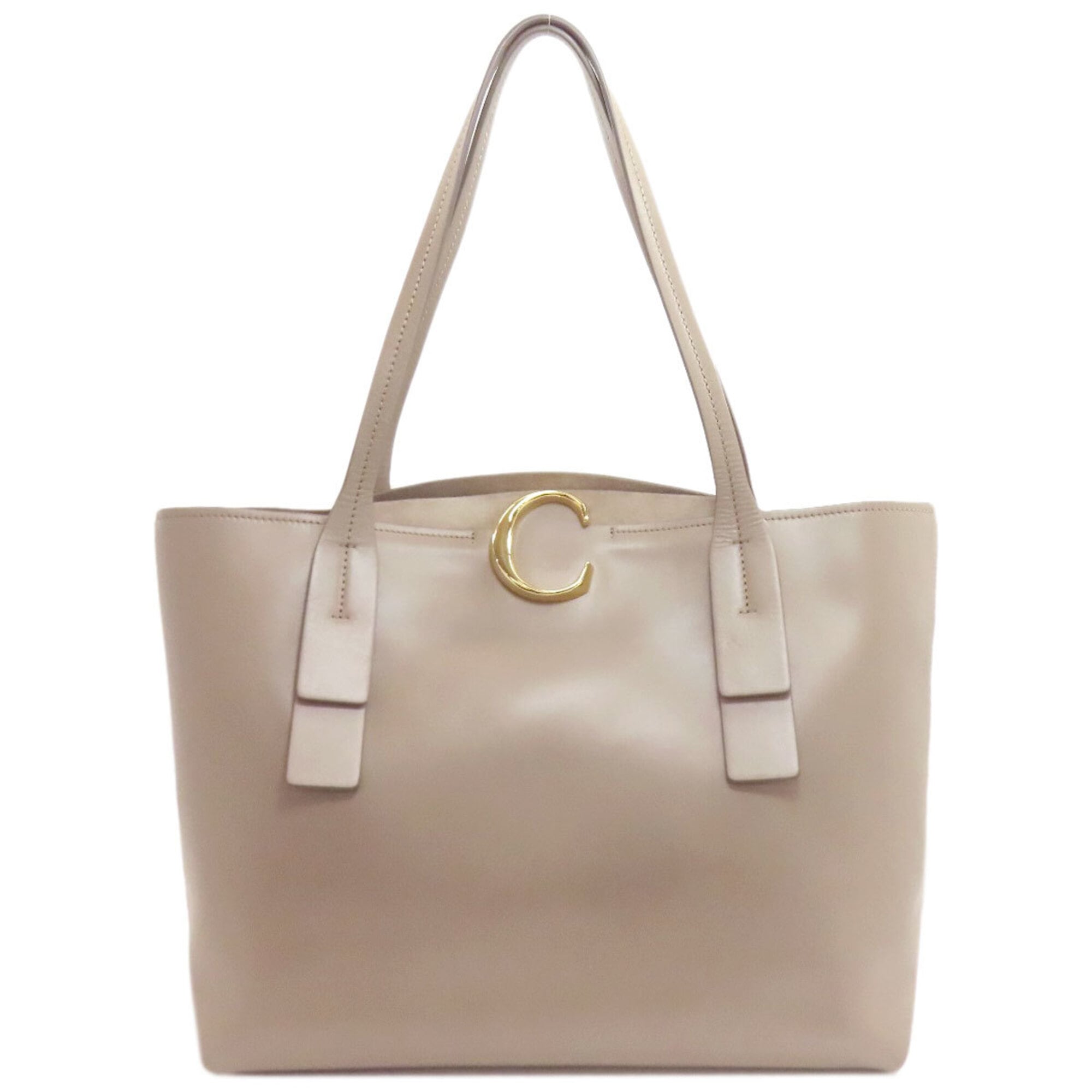 Chloé Grayish Leather Tote Bag (Pre-Owned)