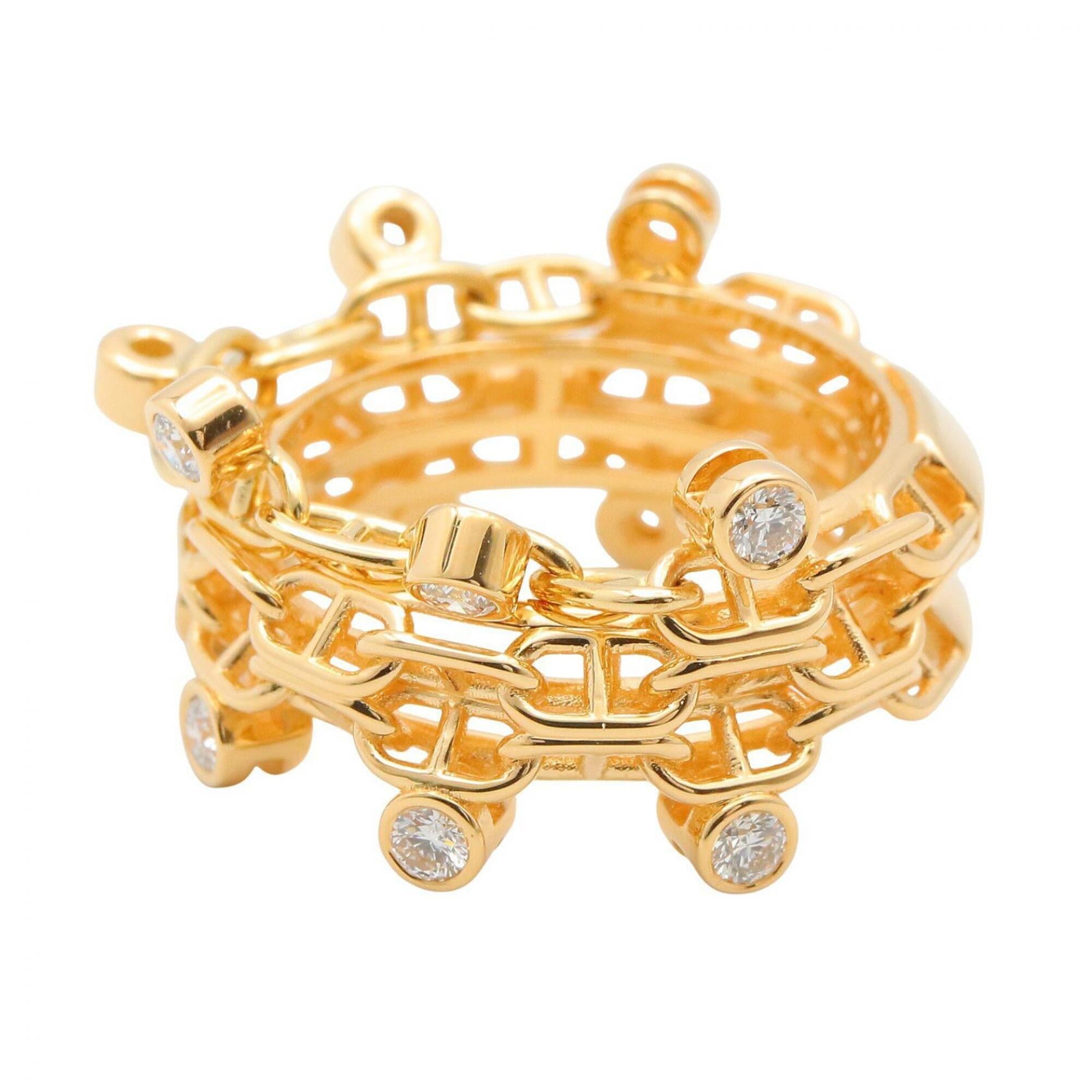 Hermes Gold Clear Yellow Gold (18K) Band Ring (Pre-Owned)