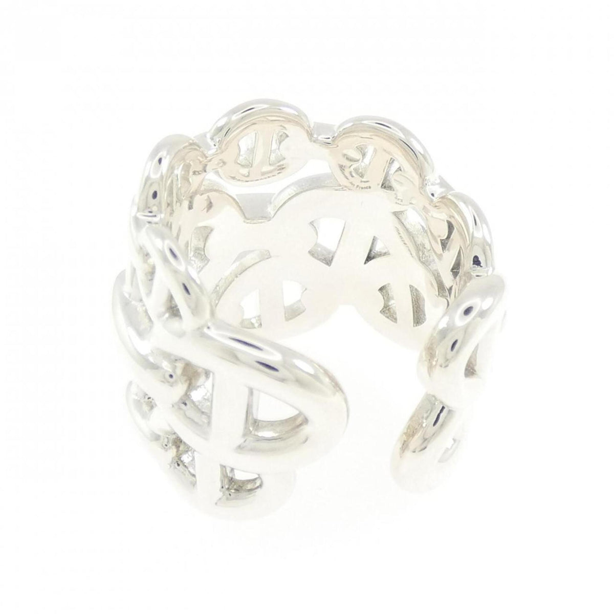 Hermes Silver 925 Band Ring (Pre-Owned)