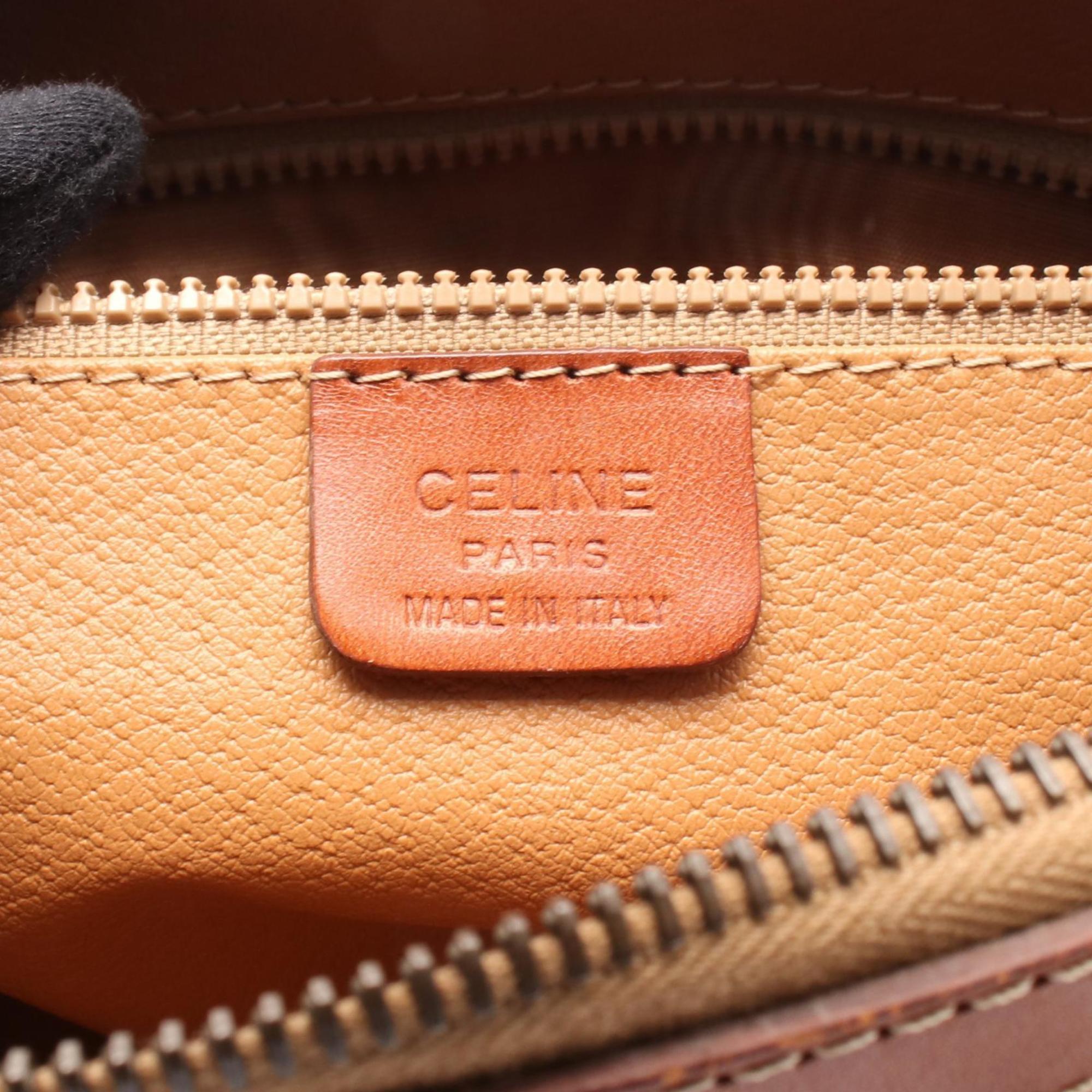 Celine Brown Coated Canvas Leather Tote Bag (Pre-Owned)