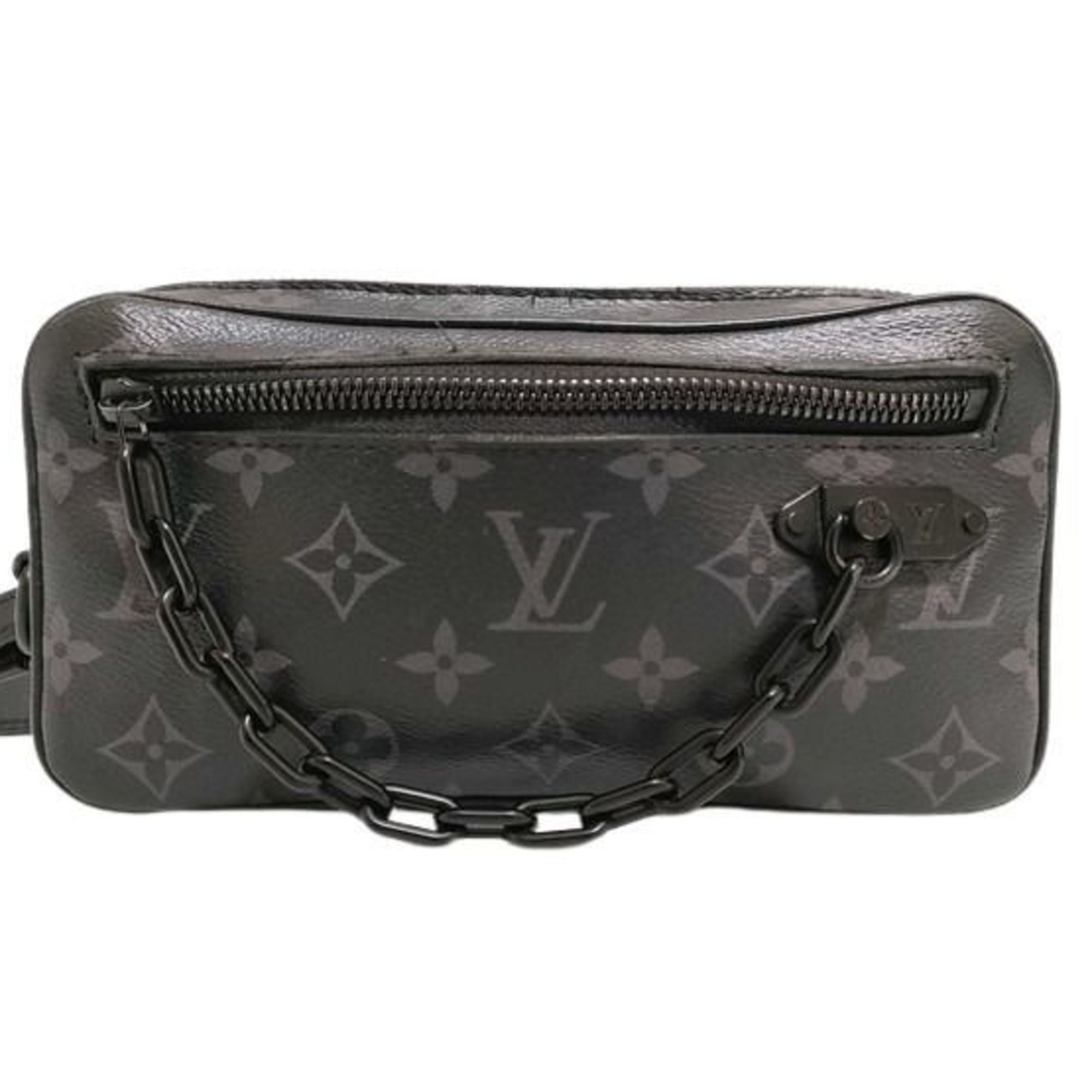 Louis Vuitton Monogram Eclipse Black Gray Pvc Leather Clutch Bag Handbag Pochette (Pre-Owned)