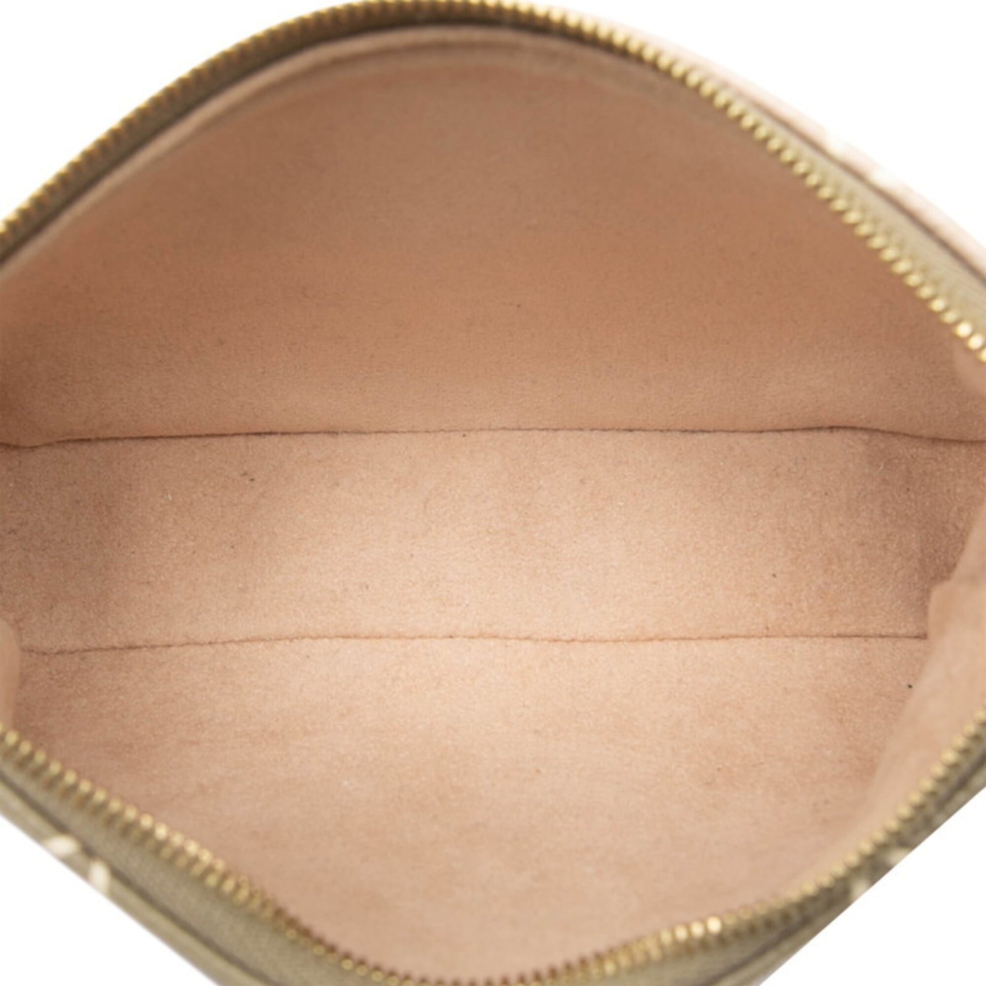 Louis Vuitton Beige Khaki Leather Handbag Pouch (Pre-Owned)