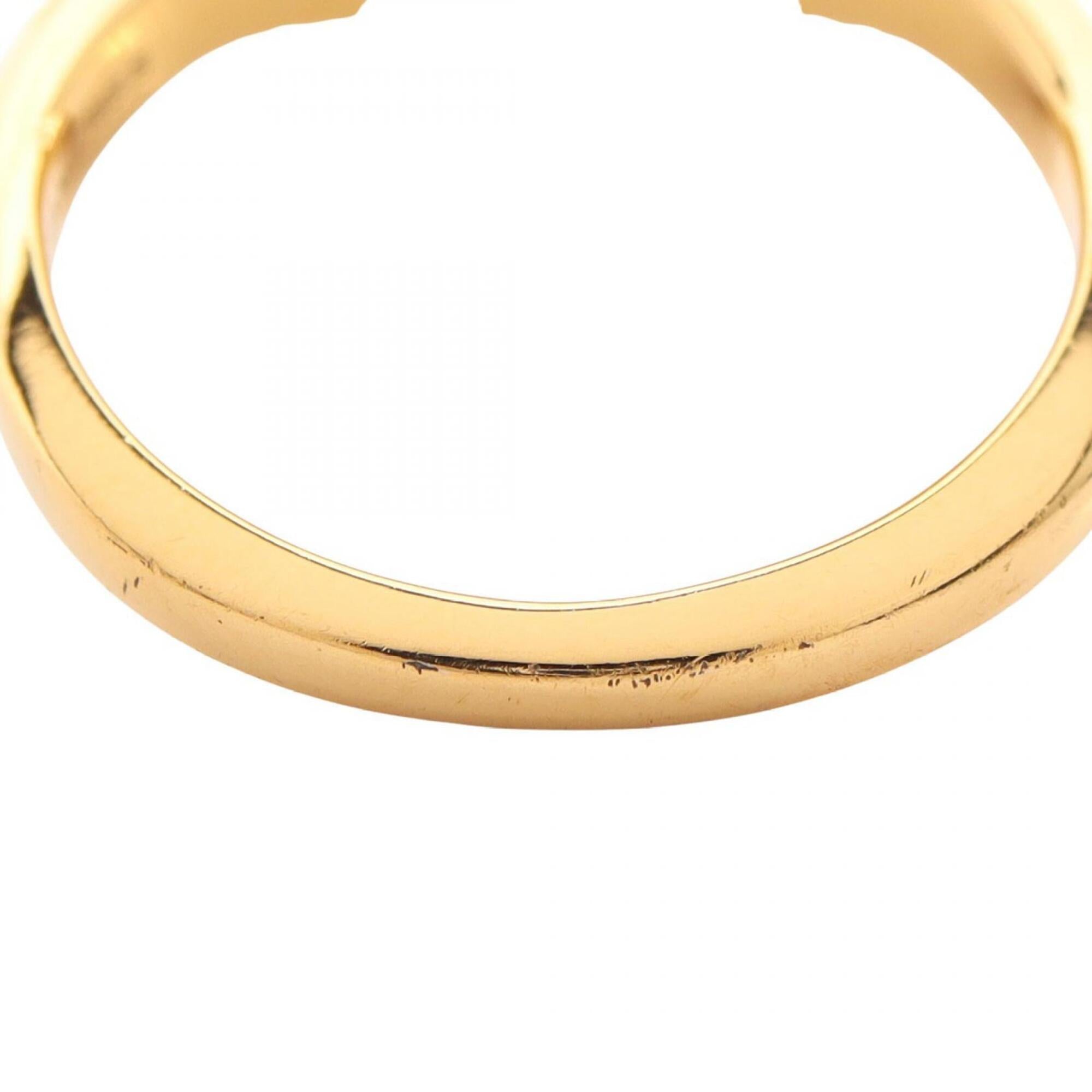 Louis Vuitton Gold Clear Pink Gold Plating Rhinestone Band Ring (Pre-Owned)