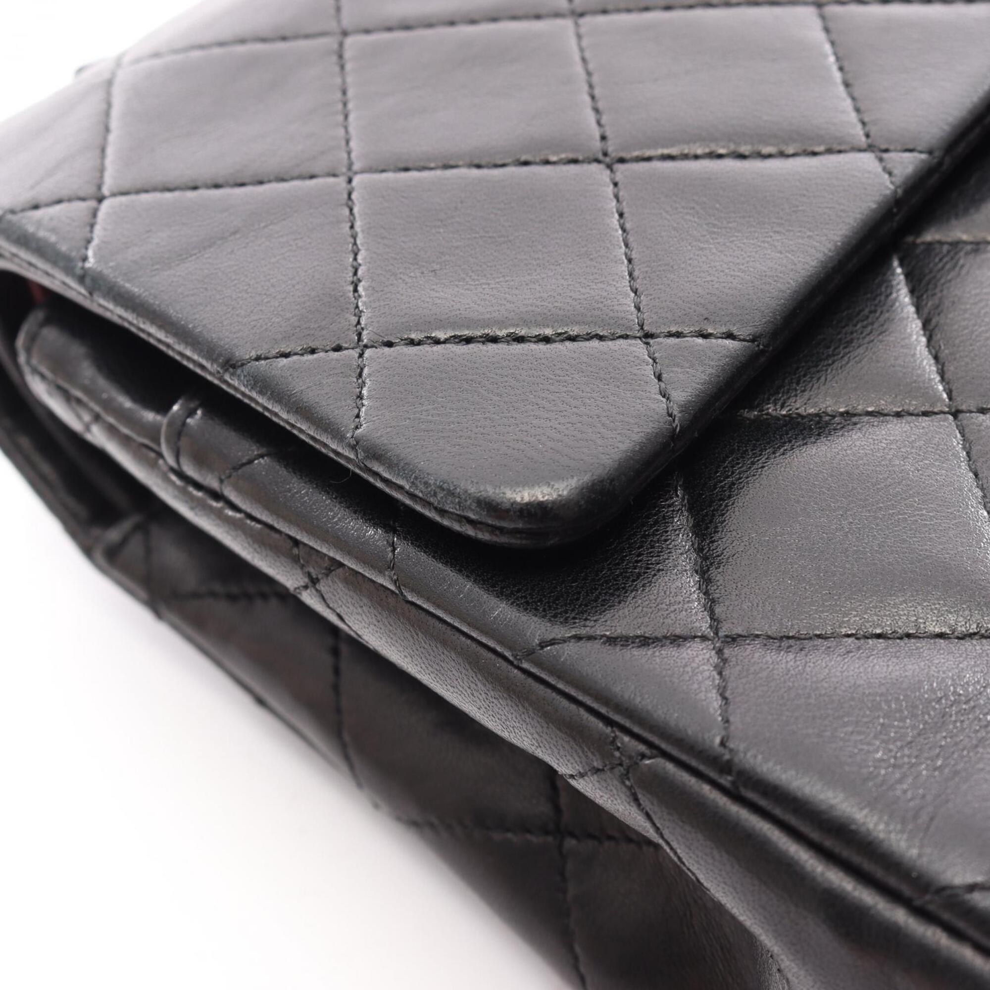 Chanel Black Leather Handbag Shoulder Bag (Pre-Owned)