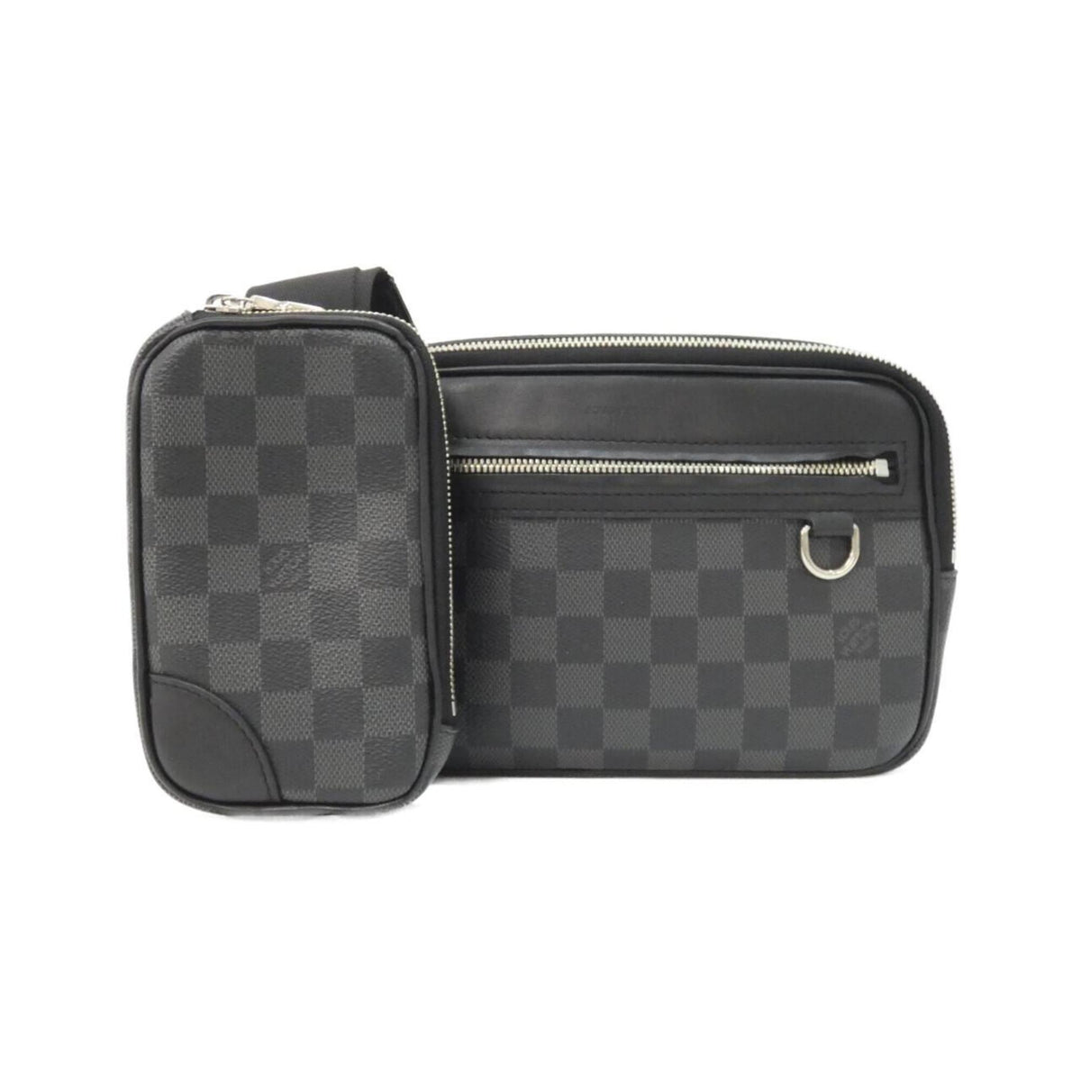 Louis Vuitton Graphite Coated Canvas Pouch Shoulder Bag (Pre-Owned)