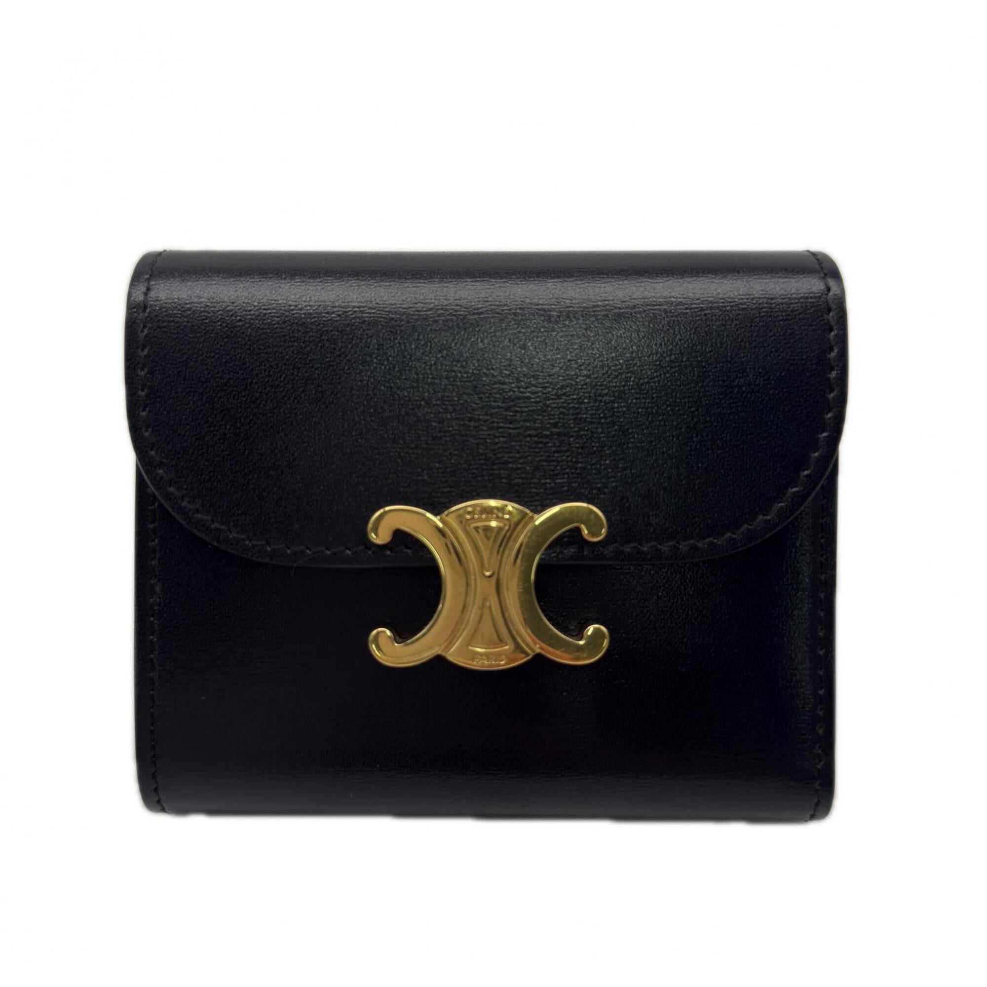 Celine Black Leather Wallet (Tri-Fold) (Pre-Owned)