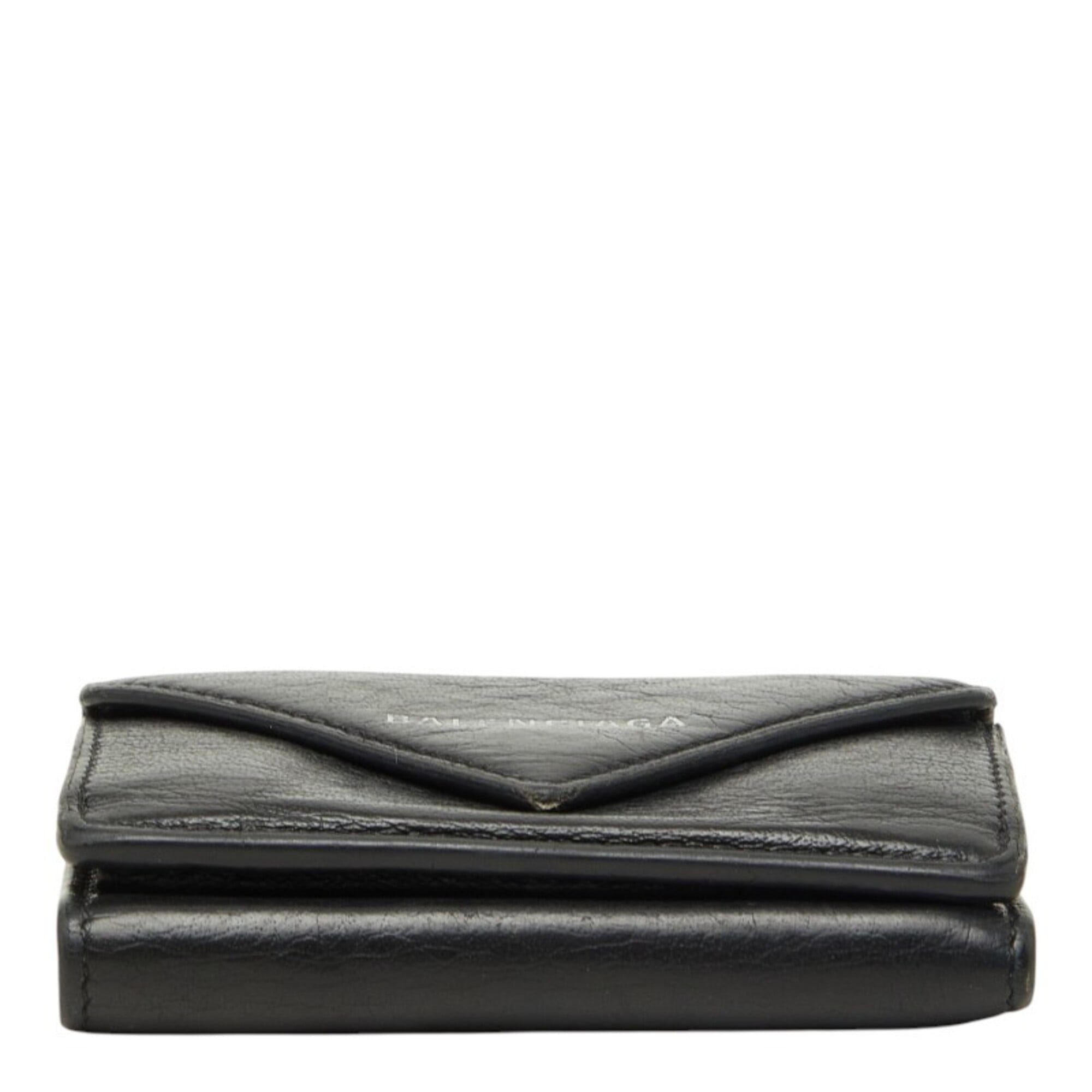 Balenciaga Silver Black Red Color Leather Wallet (Tri-Fold) (Pre-Owned)