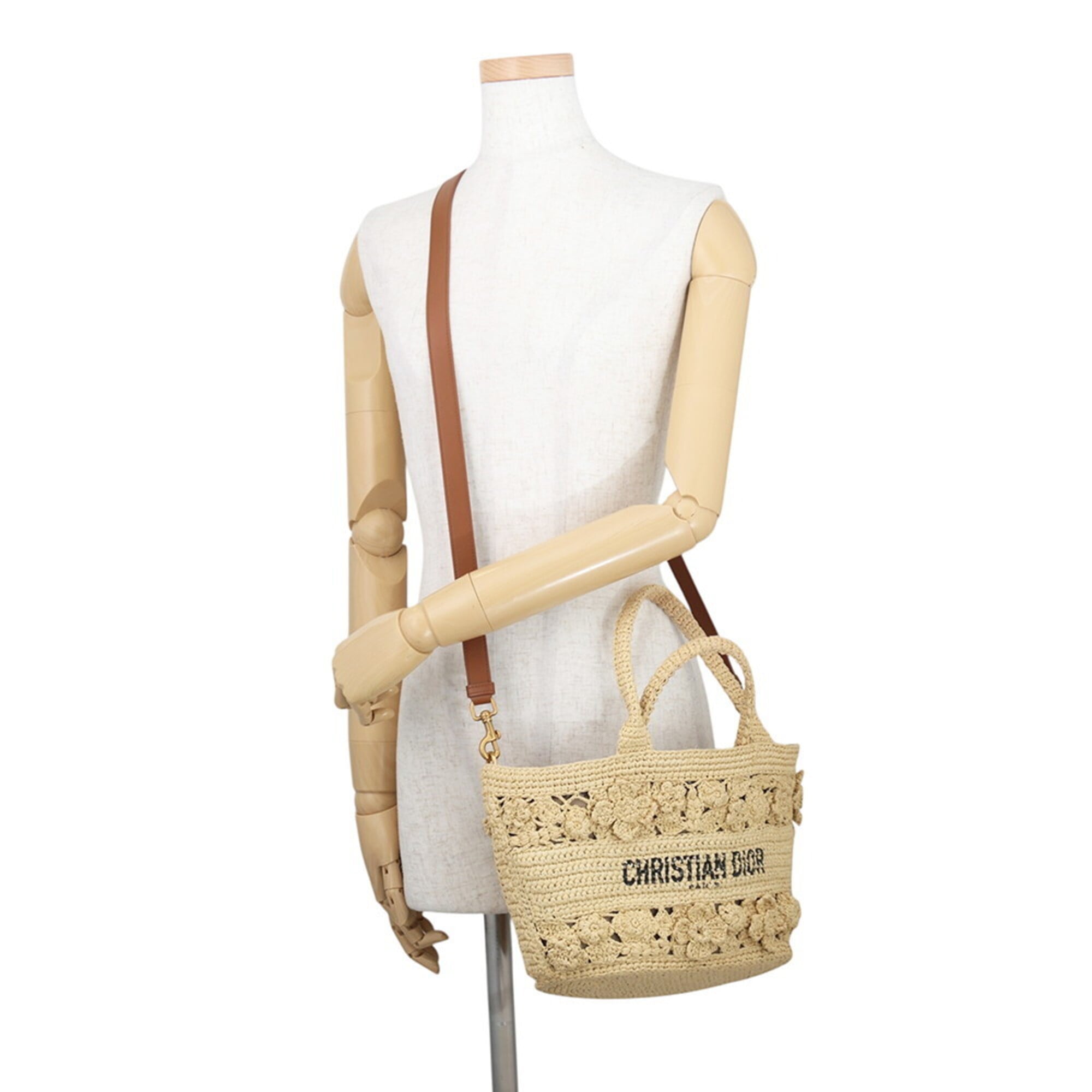 Christian Dior Brown Raffia Handbag (Pre-Owned)
