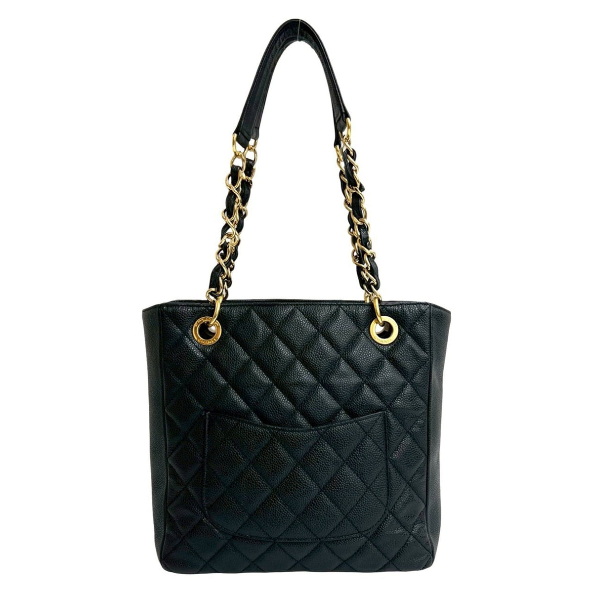 Chanel Black Grained Calfskin Handbag Tote Bag (Pre-Owned)
