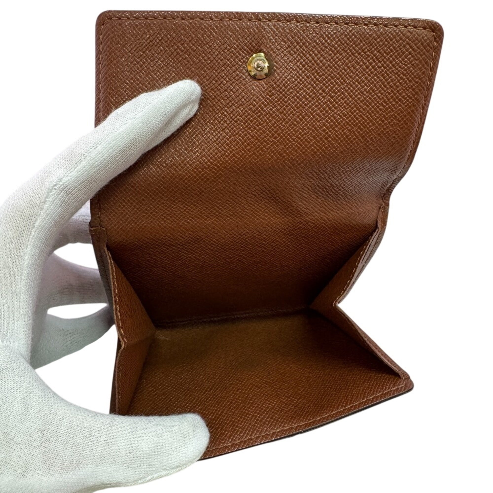 Louis Vuitton Brown Leather Wallet (Tri-Fold) (Pre-Owned)