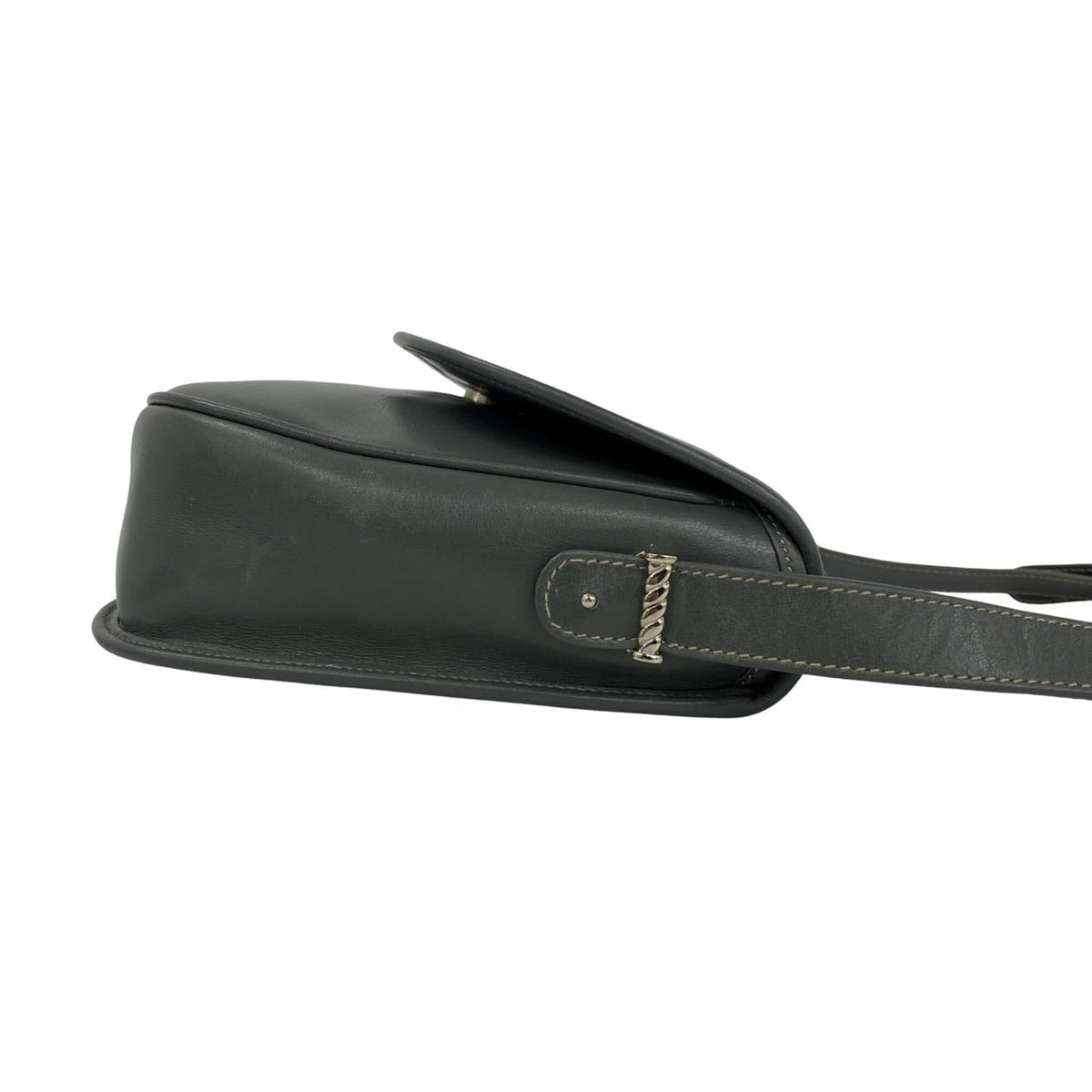 Gucci Gray Leather Pochette Shoulder Bag (Pre-Owned)