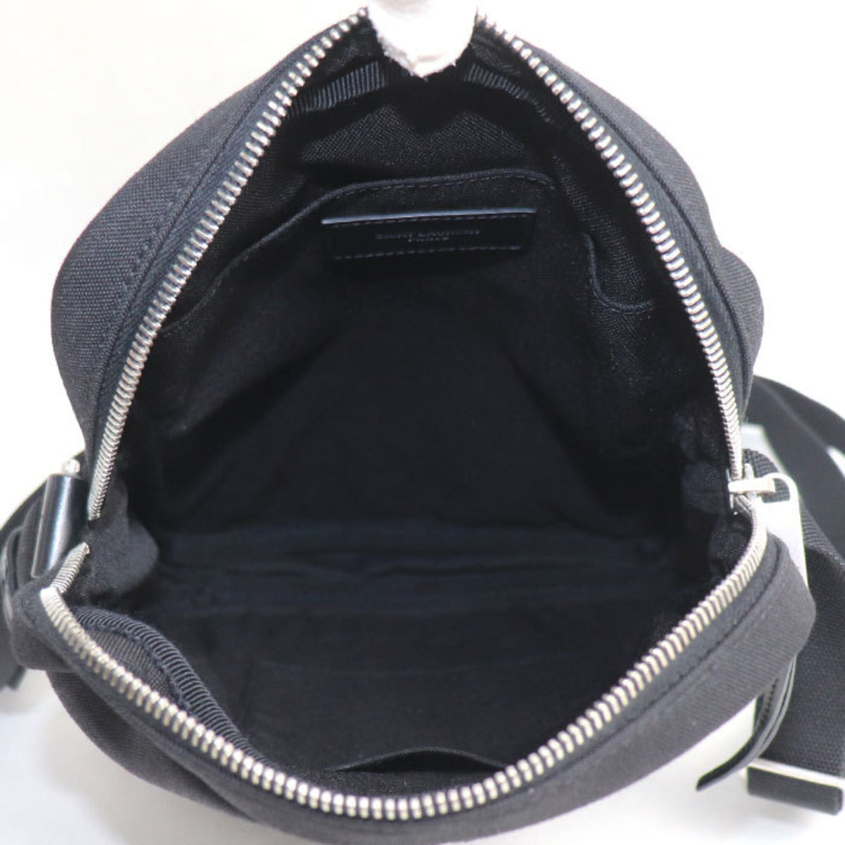 Saint Laurent Black Canvas Leather Shoulder Bag (Pre-Owned)