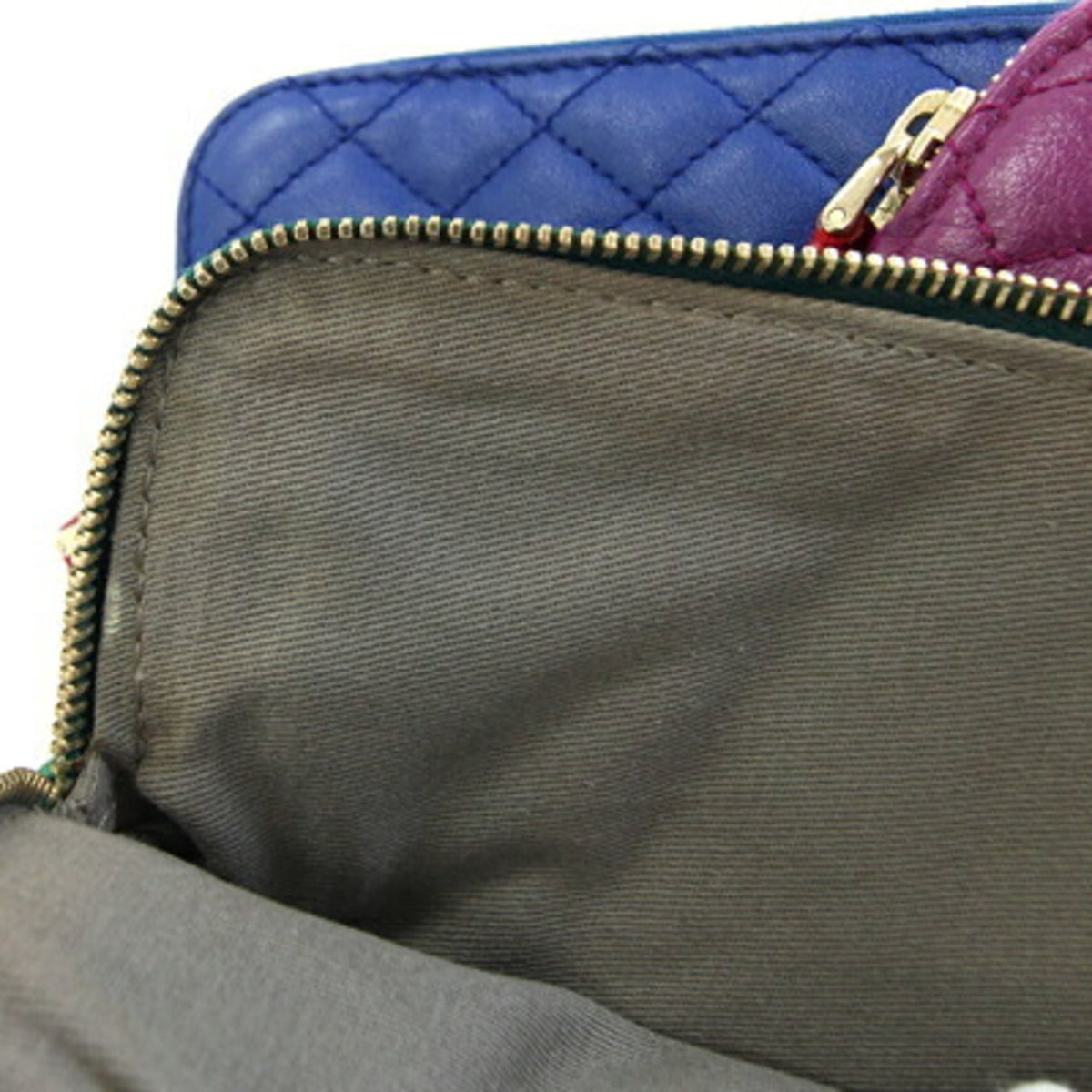 Dolce & Gabbana Blue Green Purple Leather Clutch Bag (Pre-Owned)
