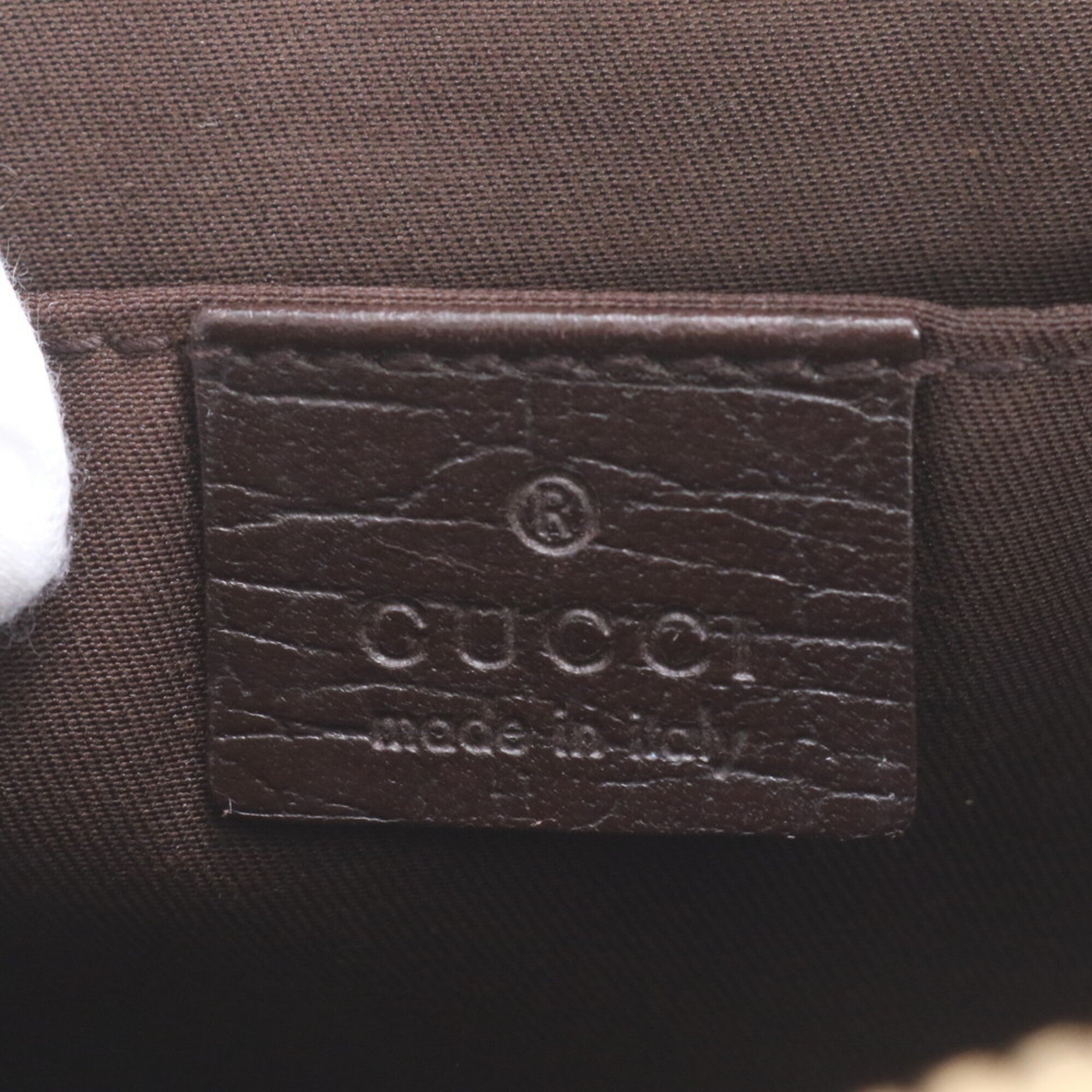 Gucci Brown Leather Coated Canvas Clutch Bag Pouch (Pre-Owned)