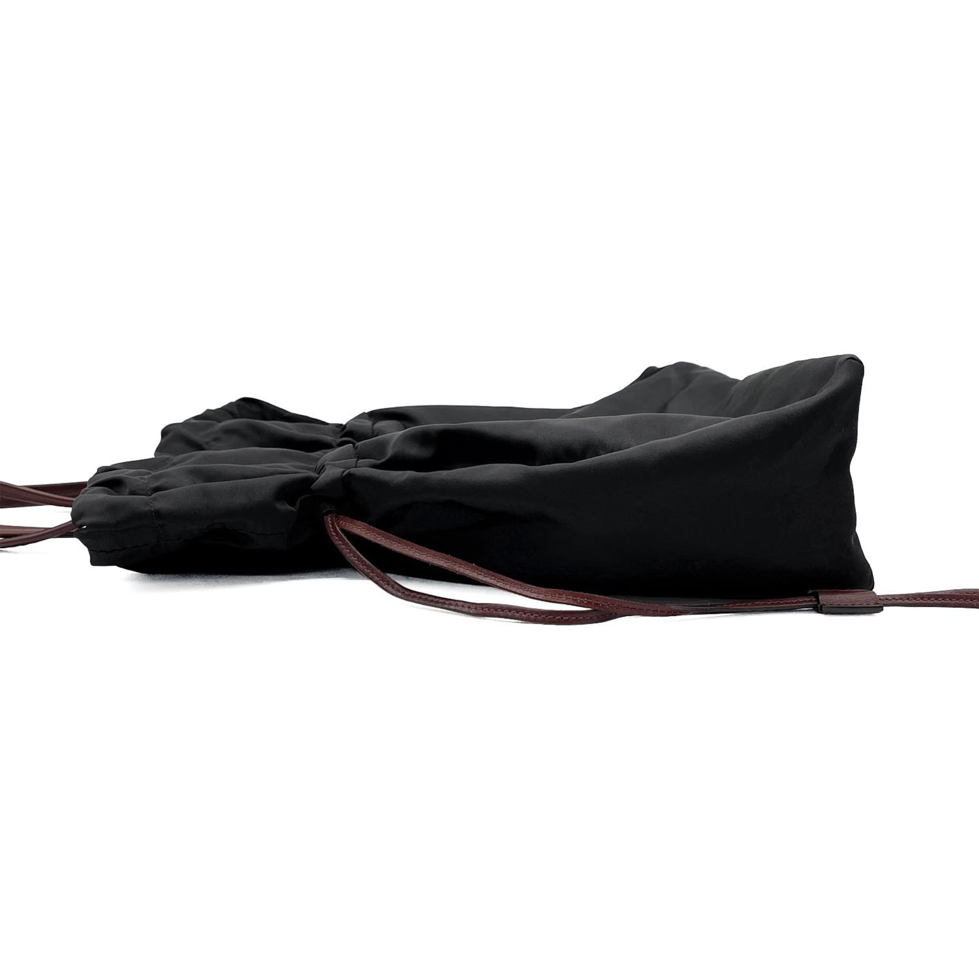 Prada Black Brown Nylon Leather Tote Bag (Pre-Owned)