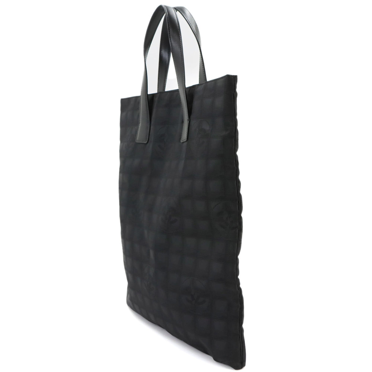 Chanel Black New Travel Line Leather Handbag Tote Bag (Pre-Owned)