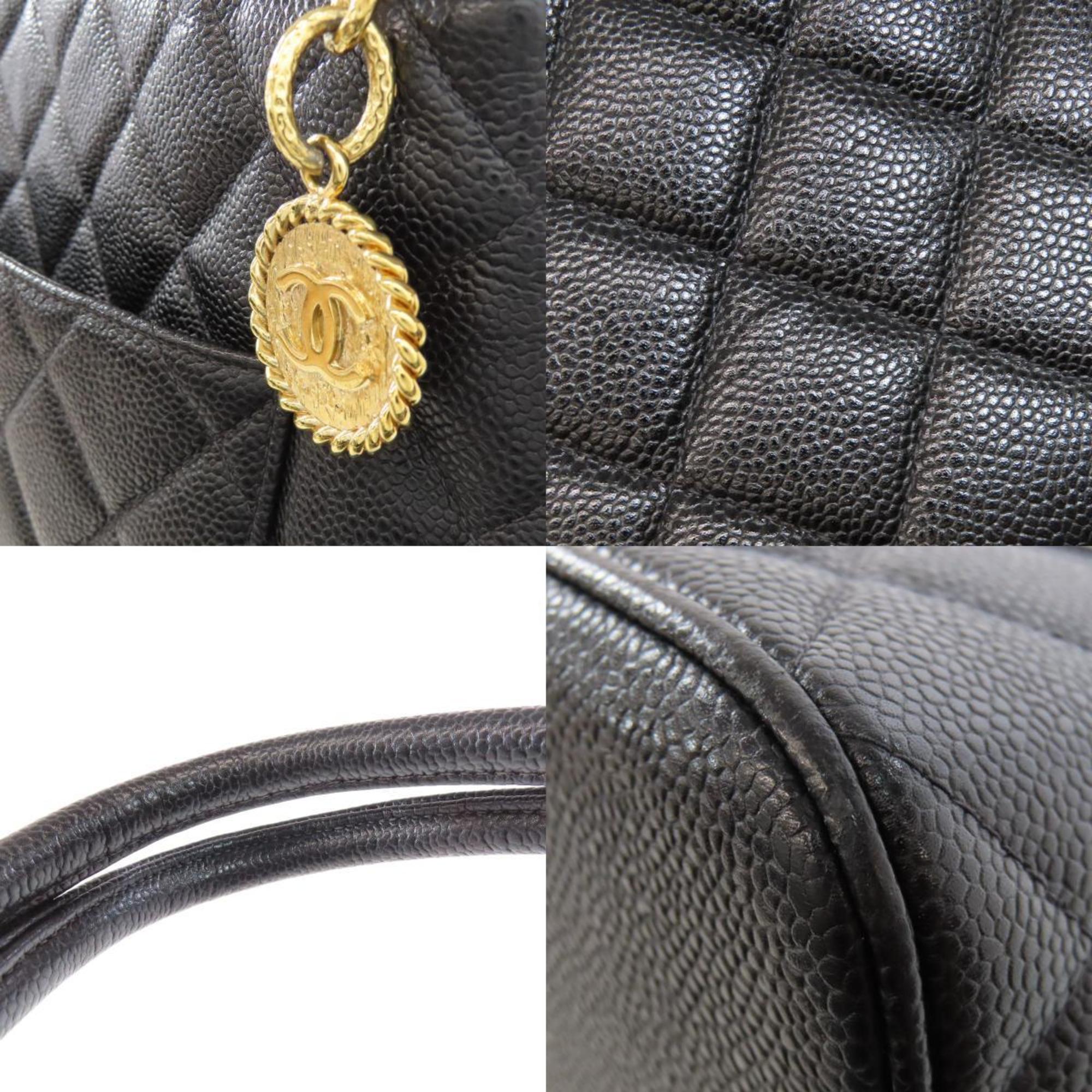 Chanel Black Caviar Leather Tote Bag (Pre-Owned)